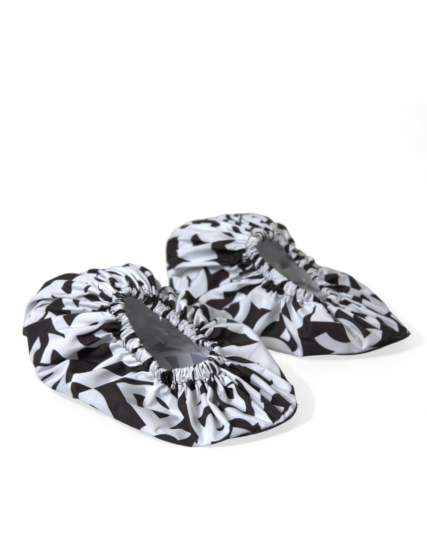 Dolce & Gabbana – Weiße Slipper aus Nylon mit Logo-Print