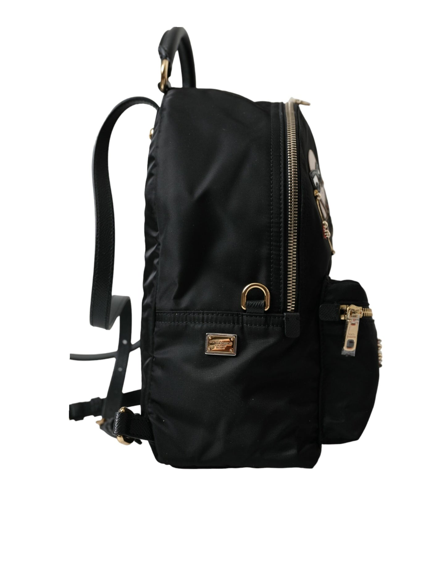 Dolce & Gabbana Schwarzer #DGFAMILY Verzierter Rucksack VULCANO Tasche