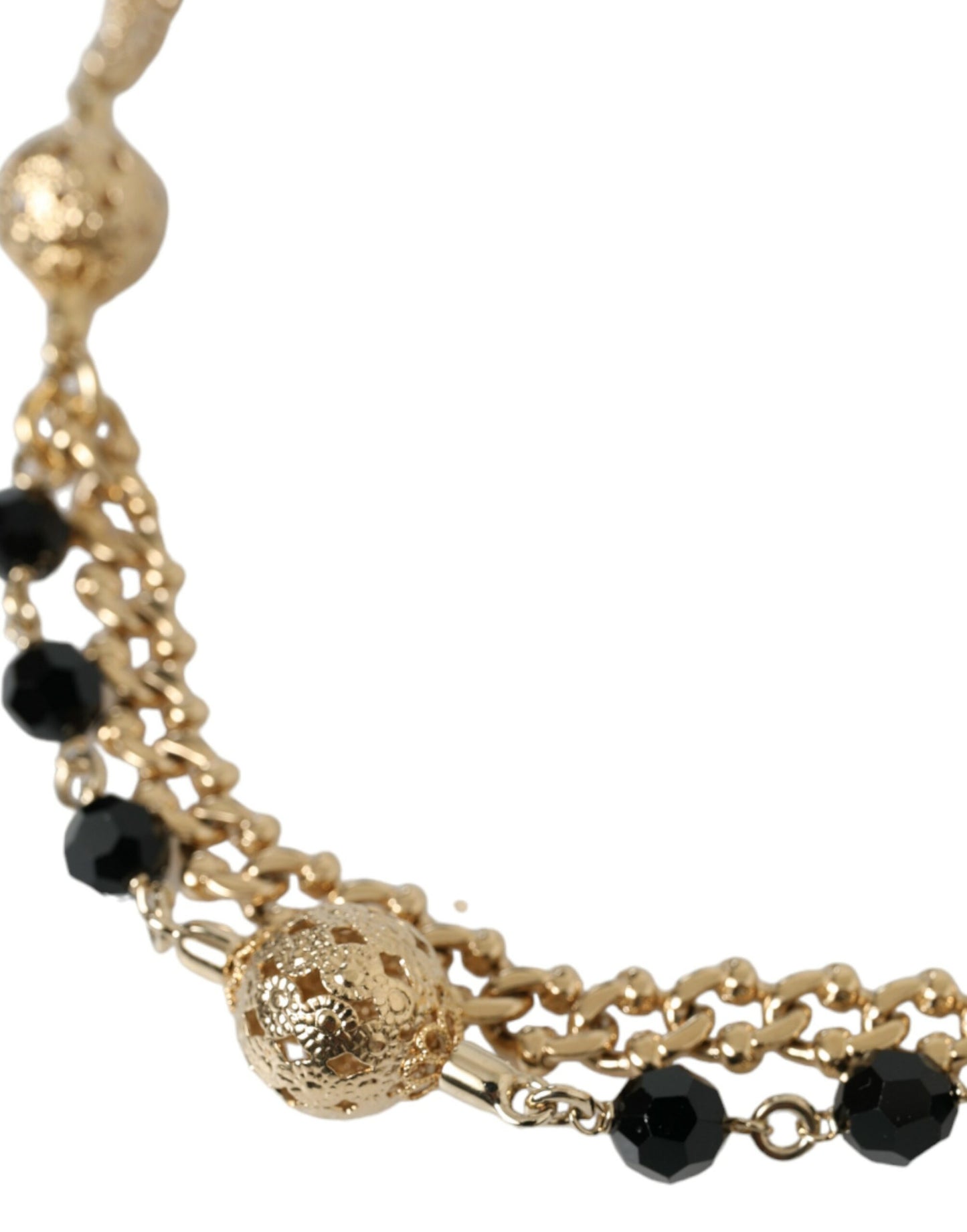 Dolce & Gabbana – Taillengürtel aus schwarzem Wildleder mit goldener Kette und Kristallen