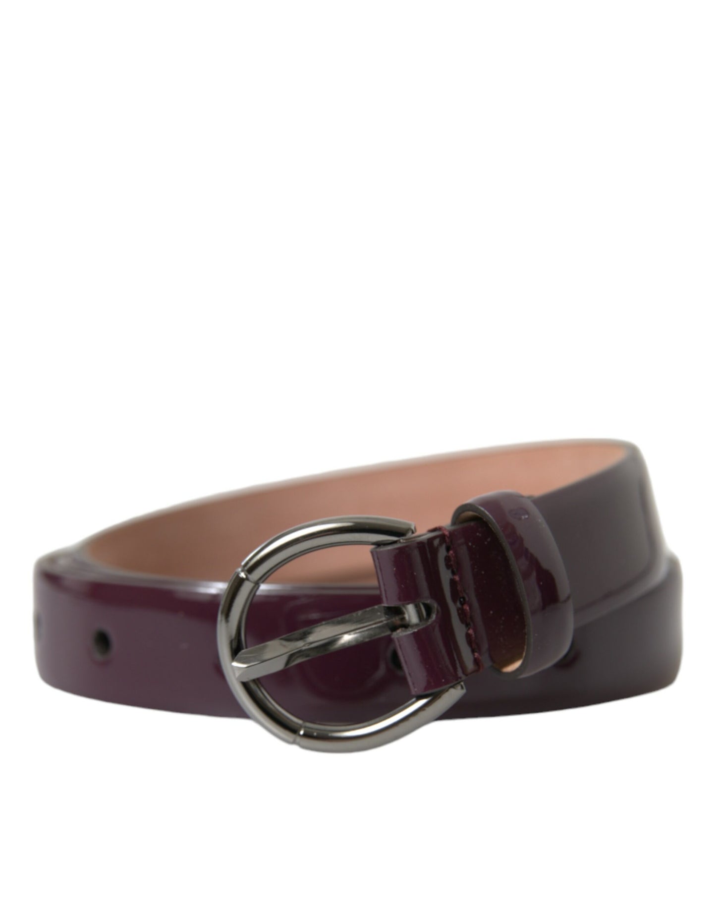 Dolce & Gabbana – Kastanienbrauner Ledergürtel mit silberner Metallschnalle