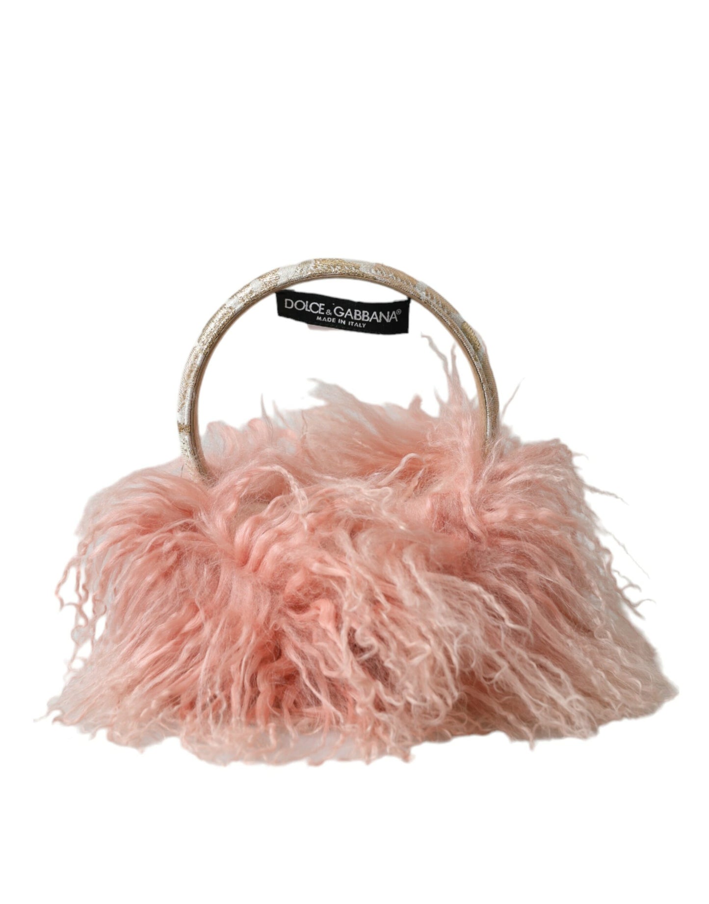 Dolce & Gabbana Rosa Lammfell Winterwärmer Stirnband Ohrenschützer