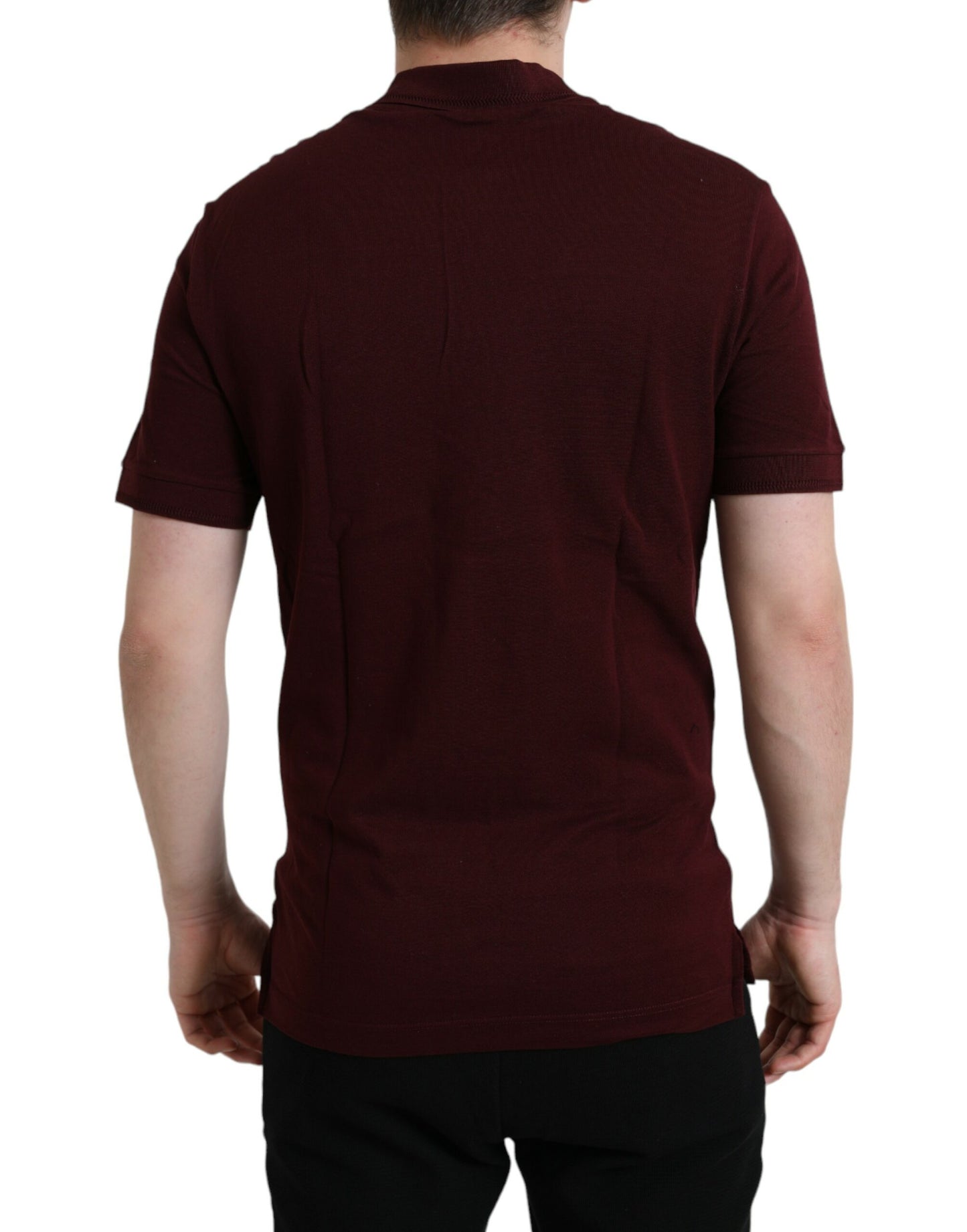 Dolce & Gabbana – Kastanienbraunes Poloshirt mit Kragen und kurzen Ärmeln
