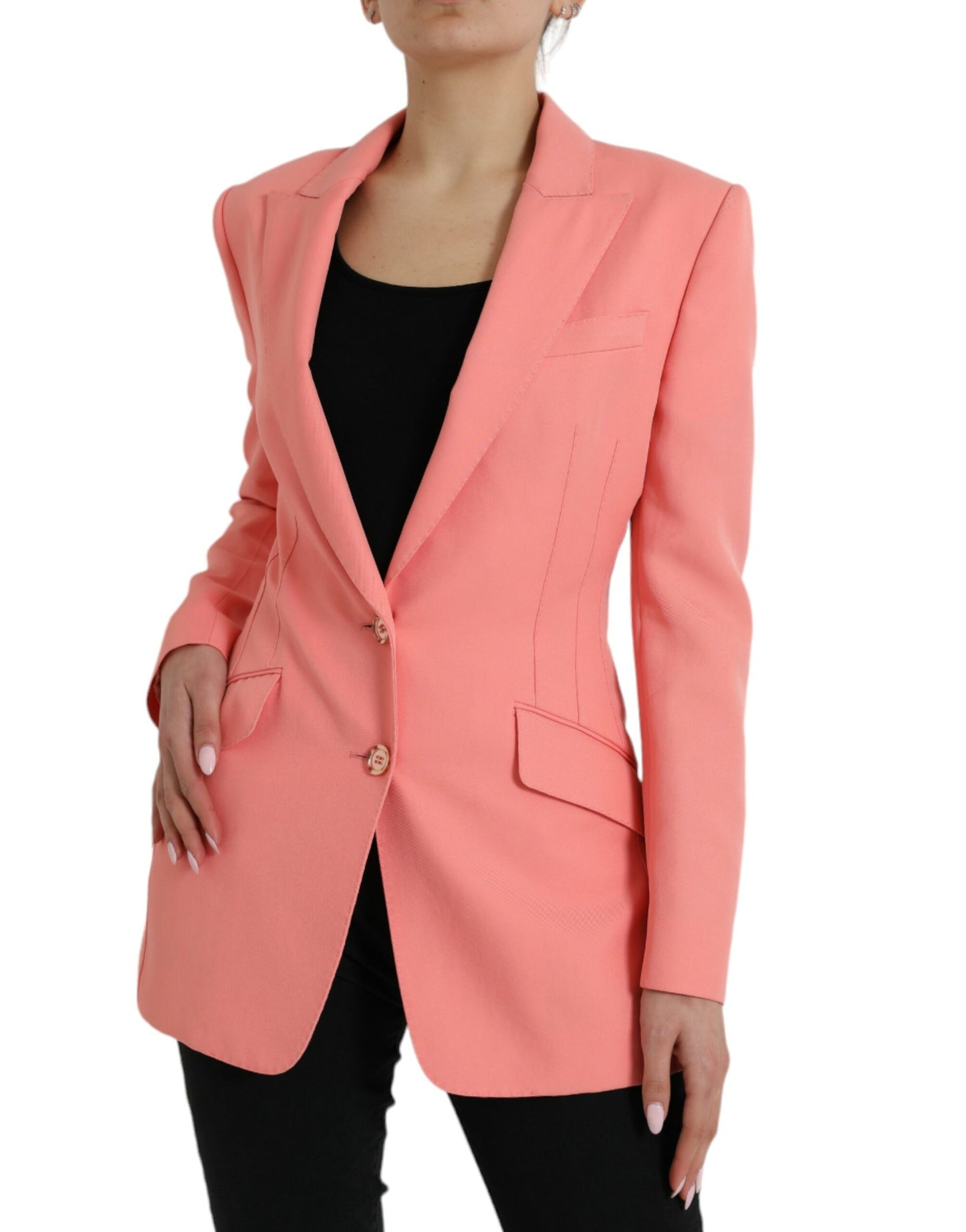 Dolce & Gabbana – Einreihige Blazerjacke aus Polyester in Rosa