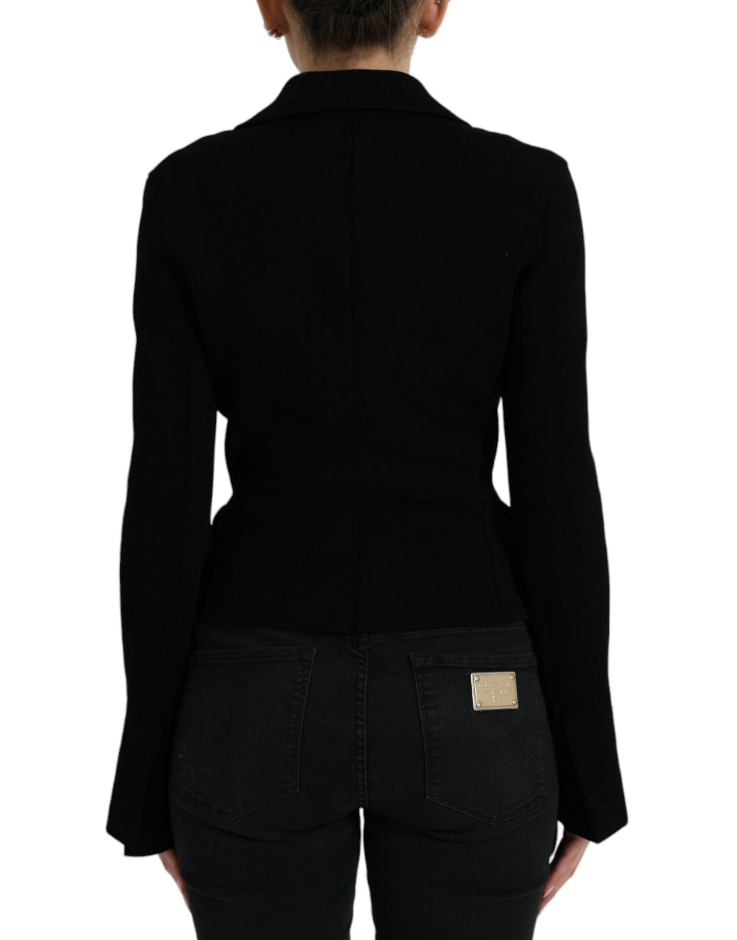 Dolce & Gabbana – Einreihige Blazerjacke aus schwarzer Viskose