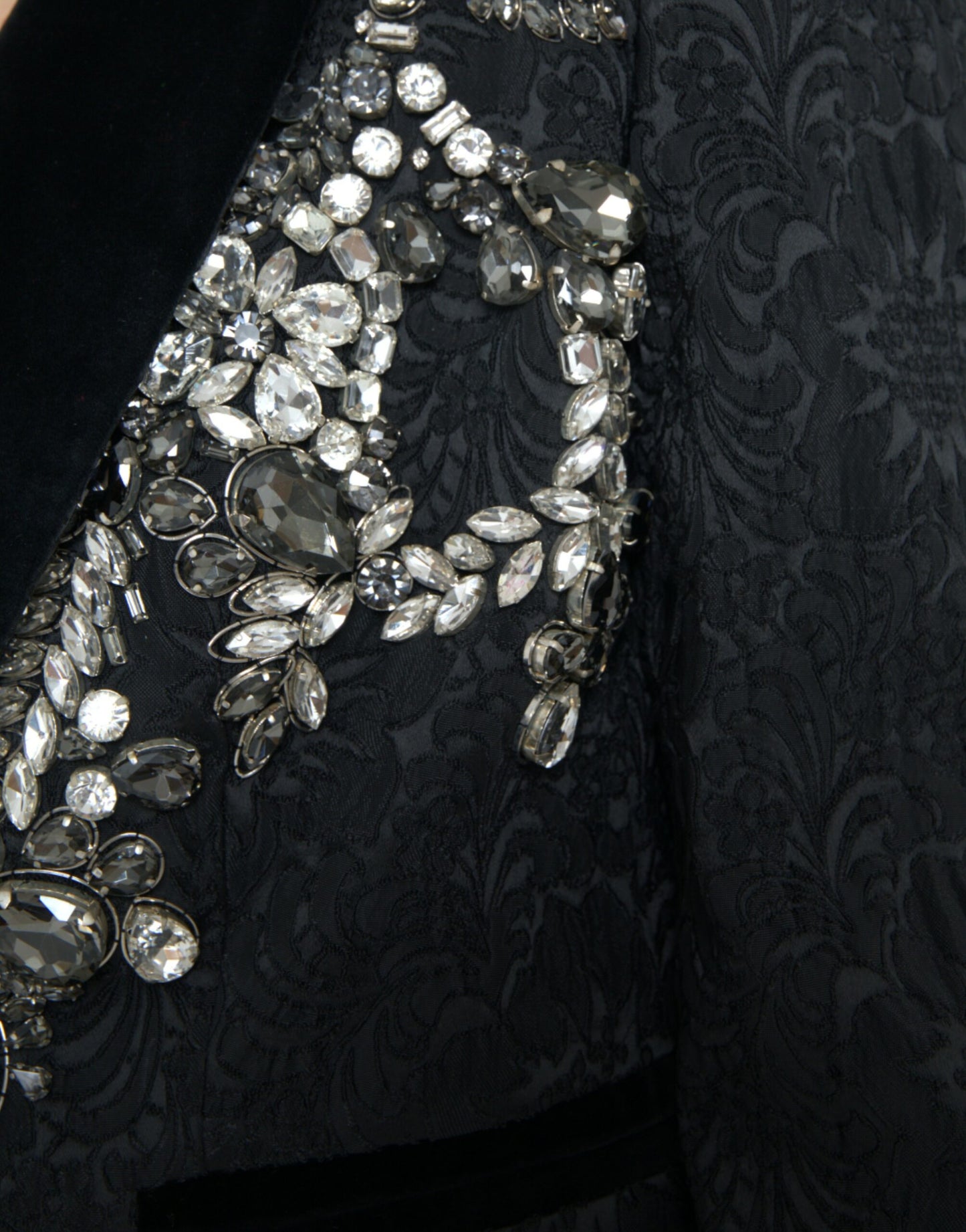 Dolce & Gabbana – Schwarze Manteljacke mit Kristallverzierung