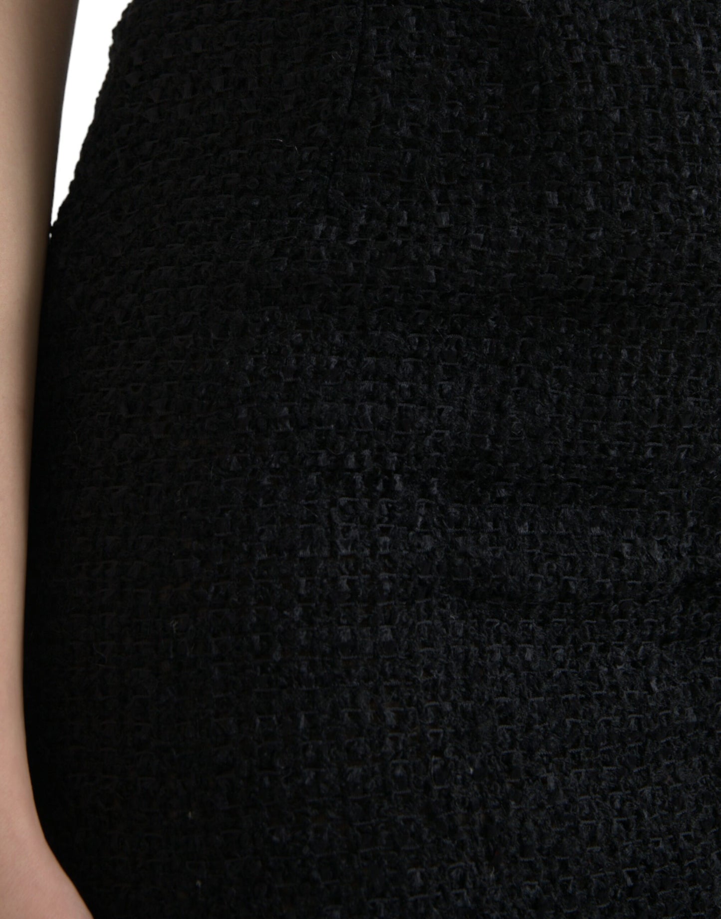 Dolce & Gabbana – Schwarzer Midirock aus Wolle mit hoher Taille und Bleistiftschnitt