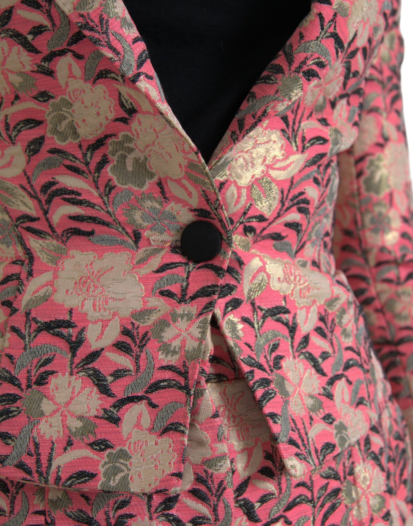 Dolce & Gabbana – Zweiteiliger Slim-Fit-Anzug aus rosa Jacquard mit Blumenmuster