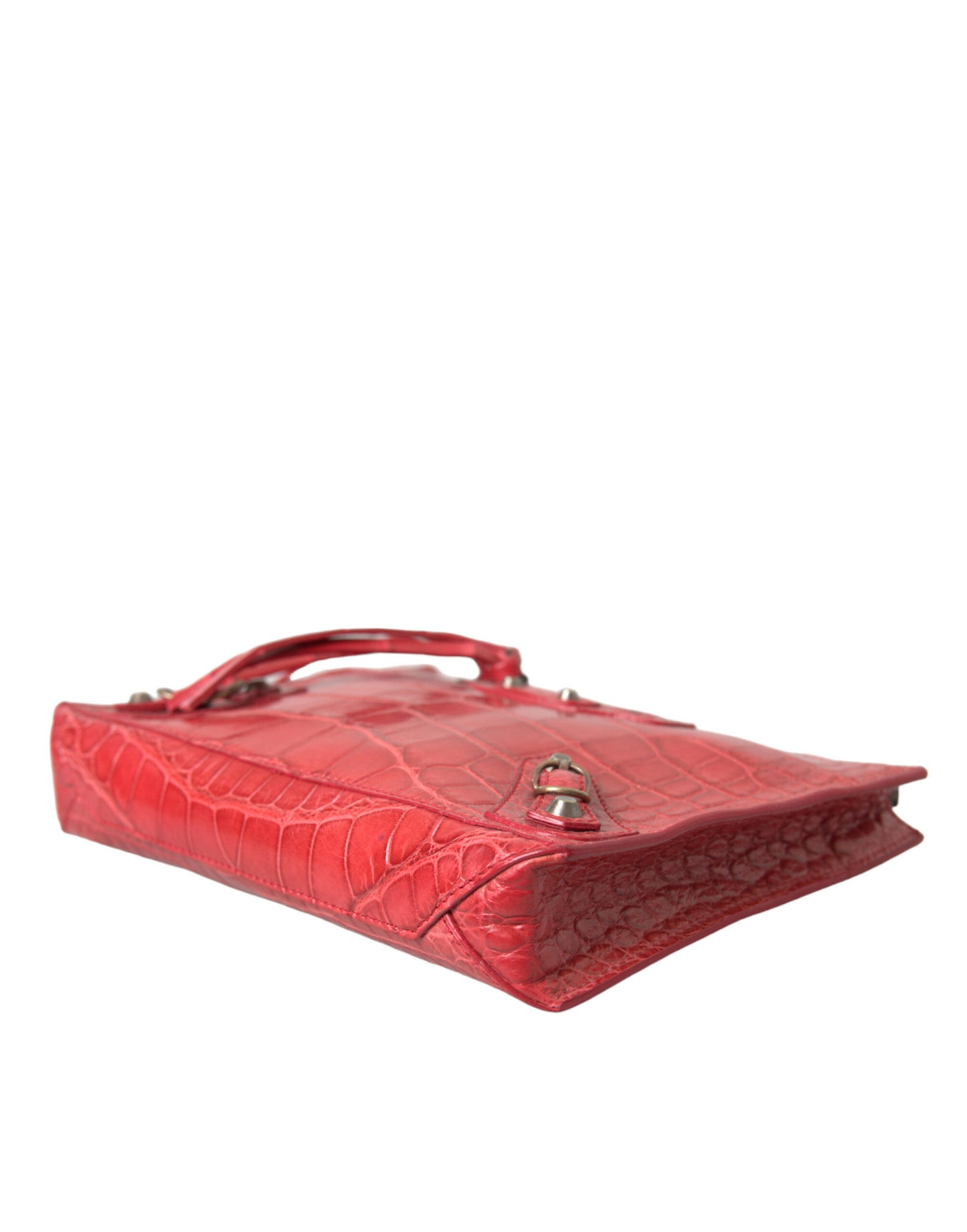Balenciaga Rote Exotische Haut Leder Klassische Beutel Geldbörse Handgelenk Tasche