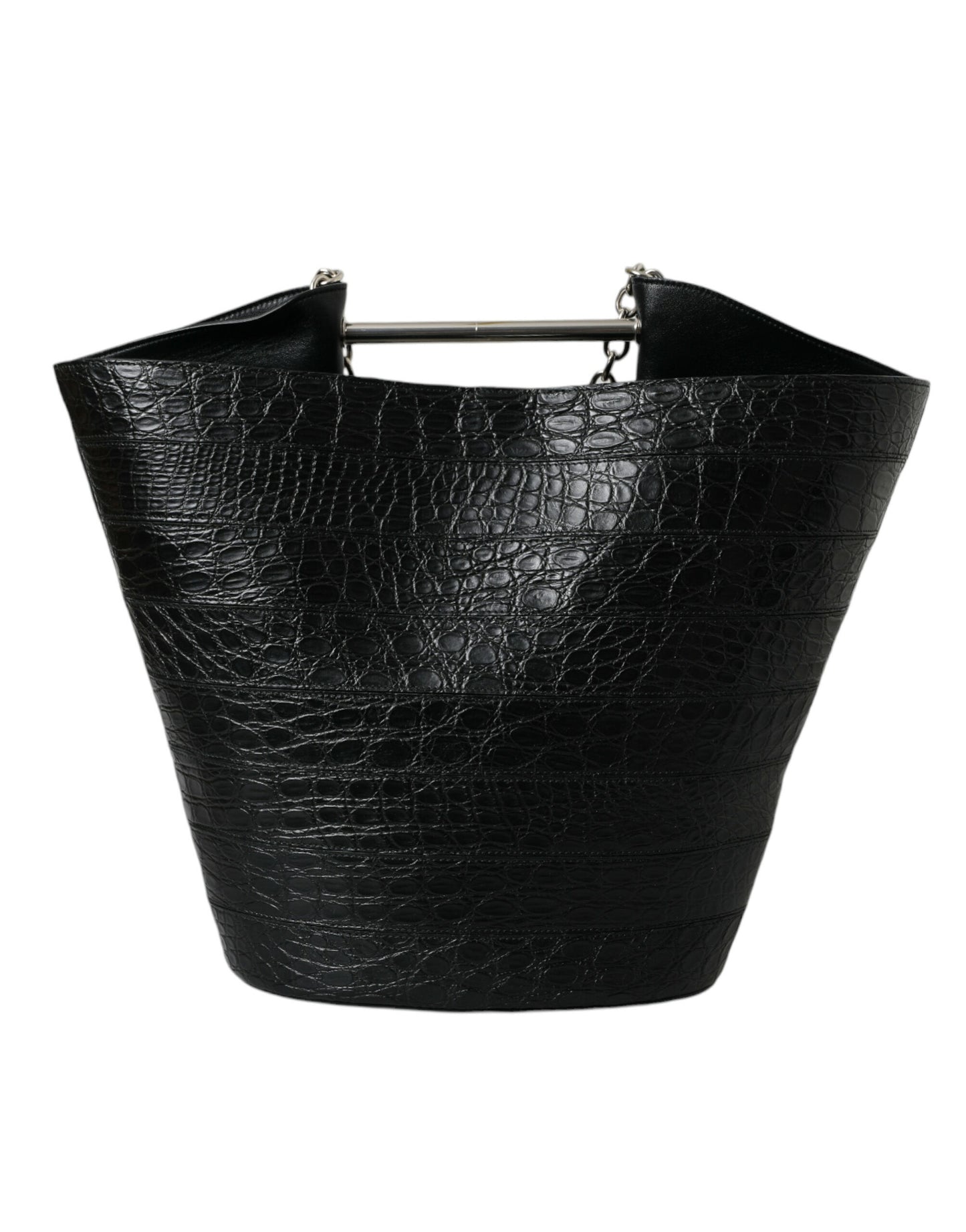 Balenciaga – Maxi-Eimertasche aus exotischem Leder in Schwarz
