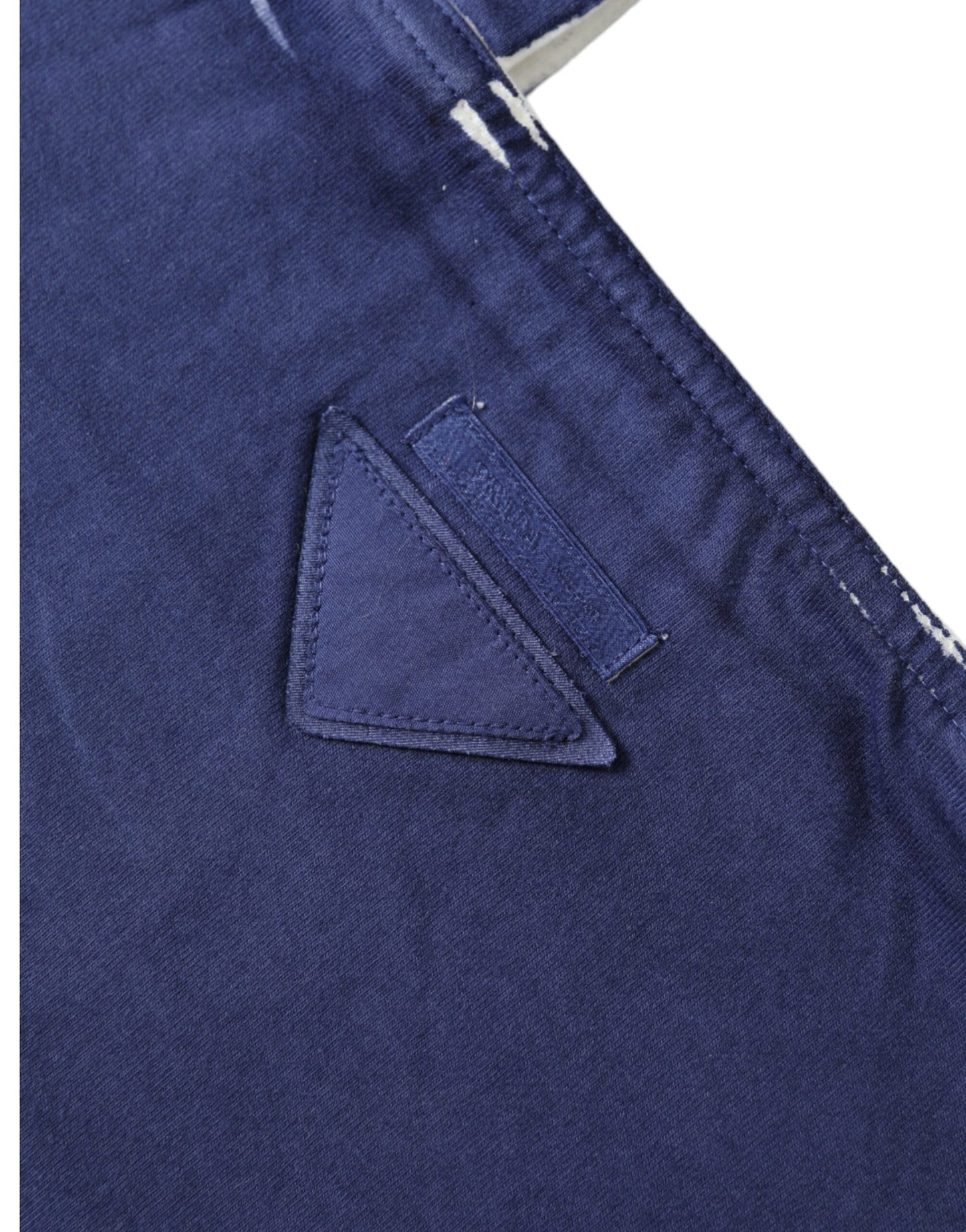 Prada Blue Jersey Fabric Logo Schulter Einkaufstasche Einkaufstasche