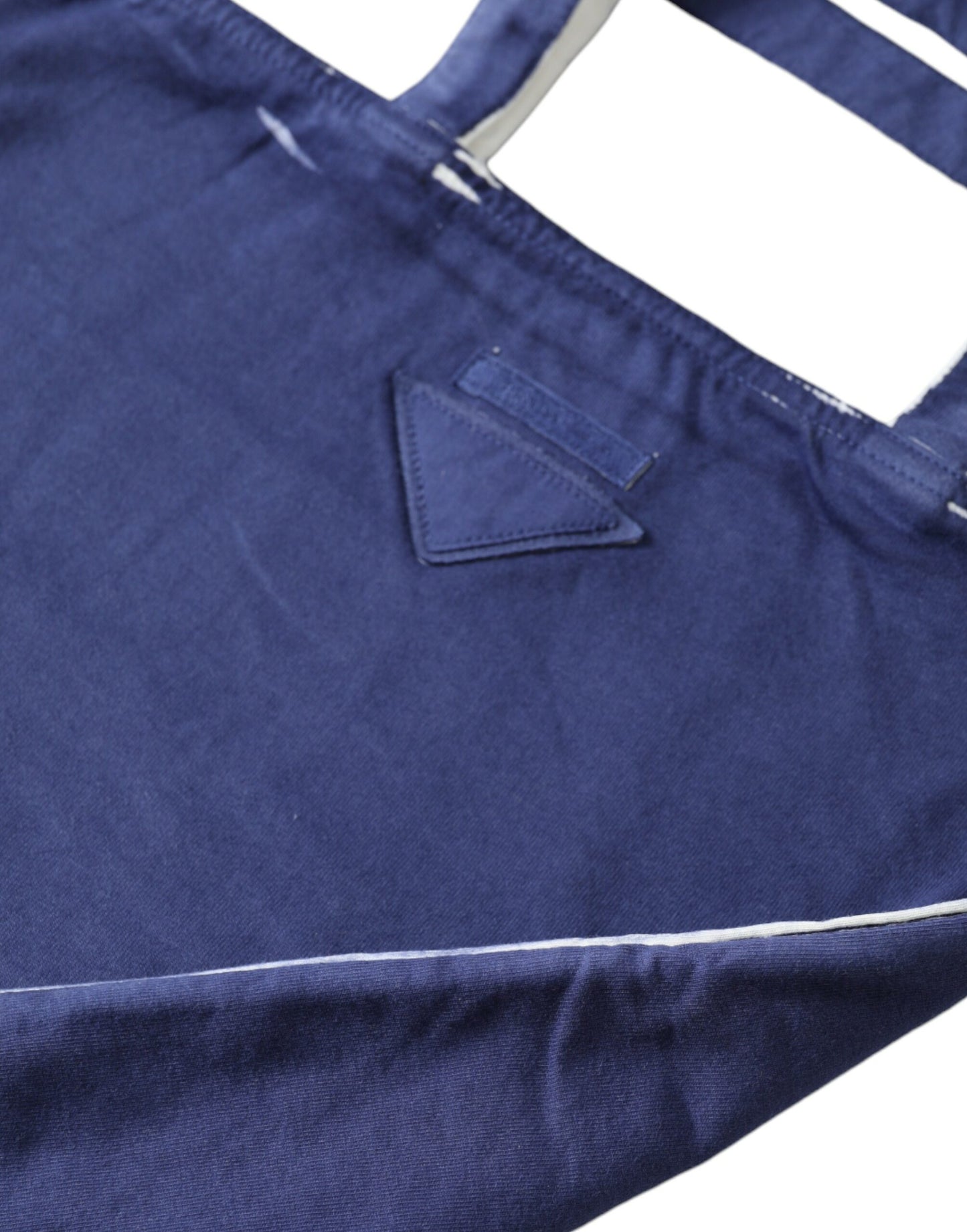 Prada Blue Jersey Fabric Logo Schulter Einkaufstasche Einkaufstasche