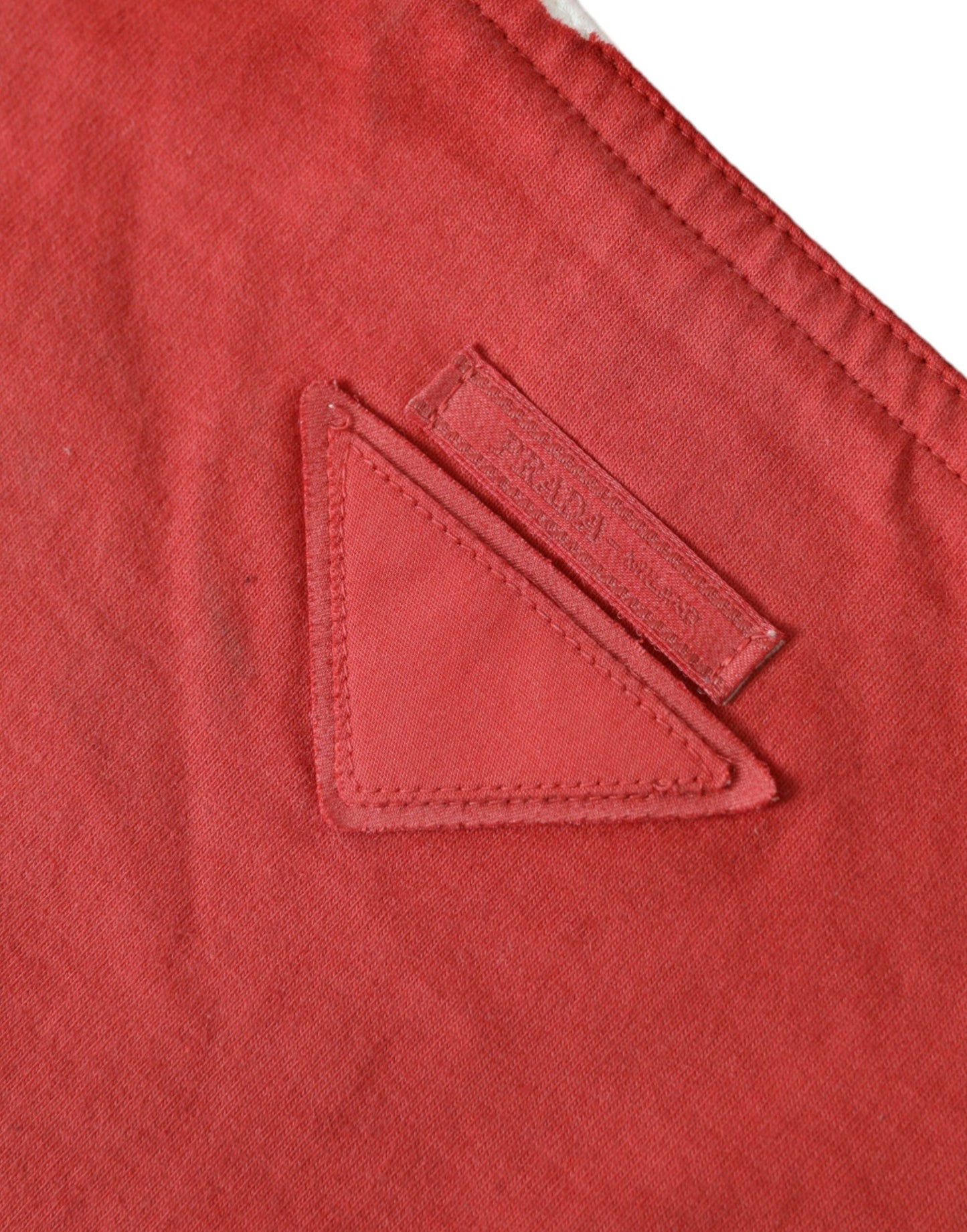 Prada – Einkaufstasche mit Logo aus rotem Jerseystoff