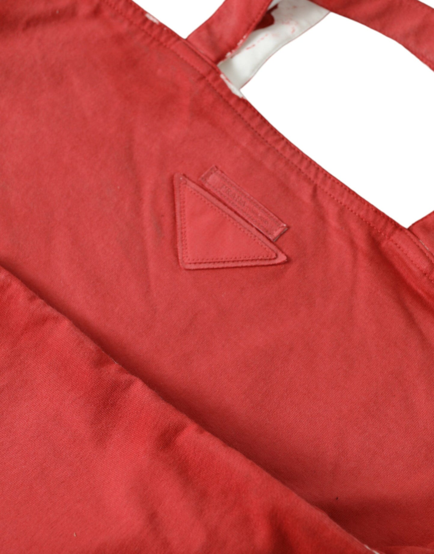 Prada – Einkaufstasche mit Logo aus rotem Jerseystoff