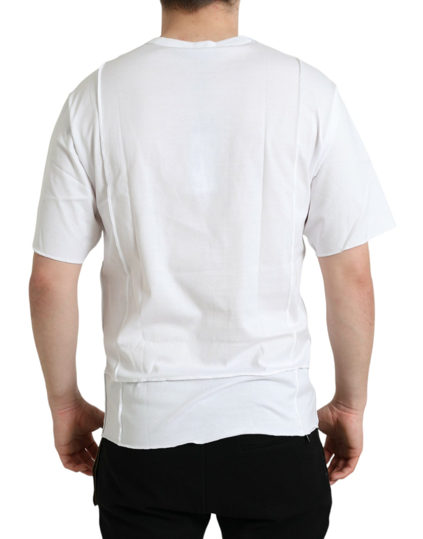 Dolce & Gabbana – Weißes T-Shirt mit Rundhalsausschnitt und kurzen Ärmeln und Logo