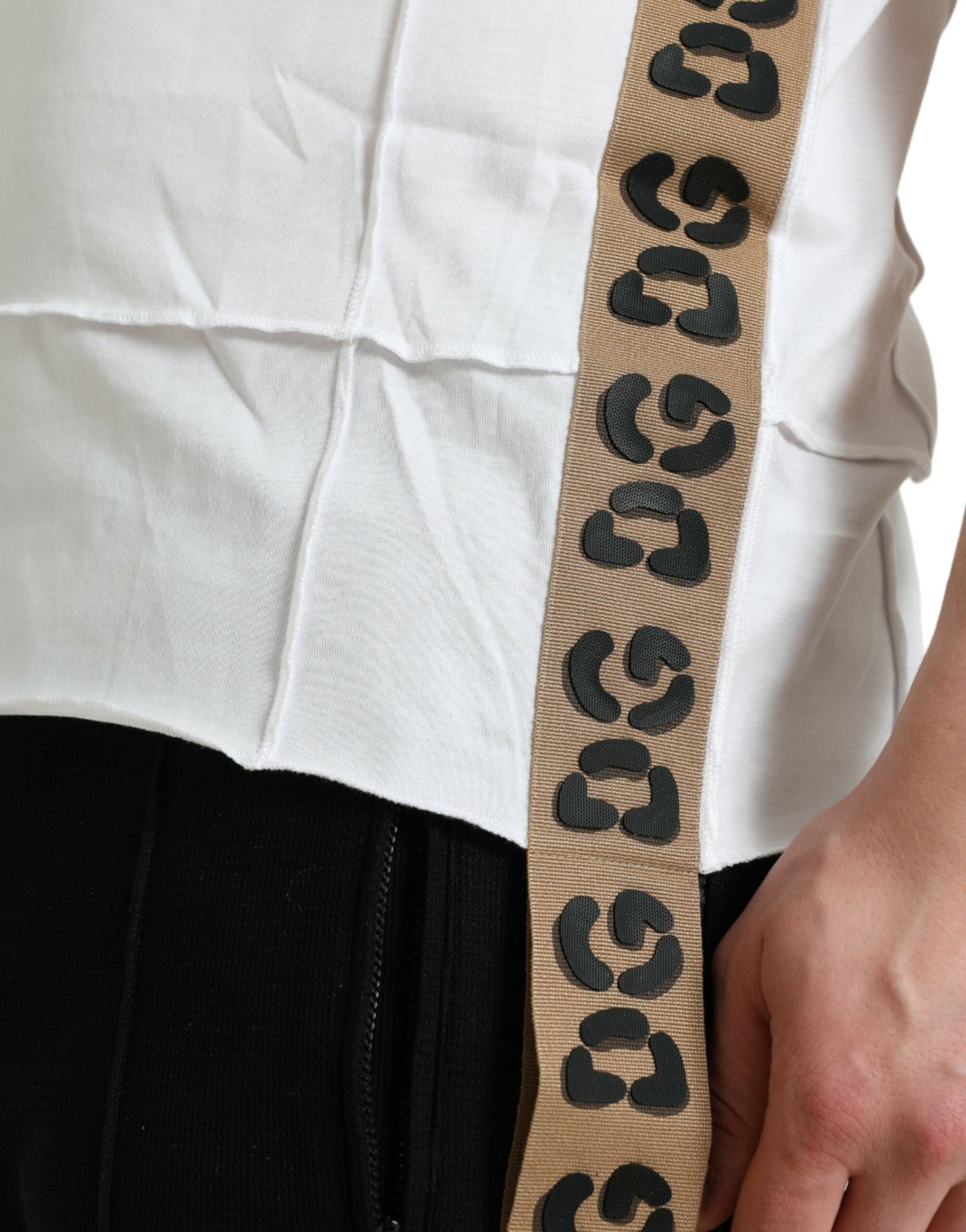 Dolce & Gabbana – Weißes T-Shirt mit Rundhalsausschnitt und kurzen Ärmeln und Logo