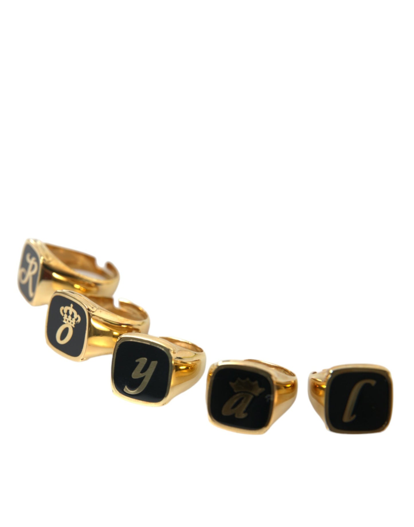 Dolce & Gabbana Goldmessing ROYAL Emaille Set mit 5 Ringen