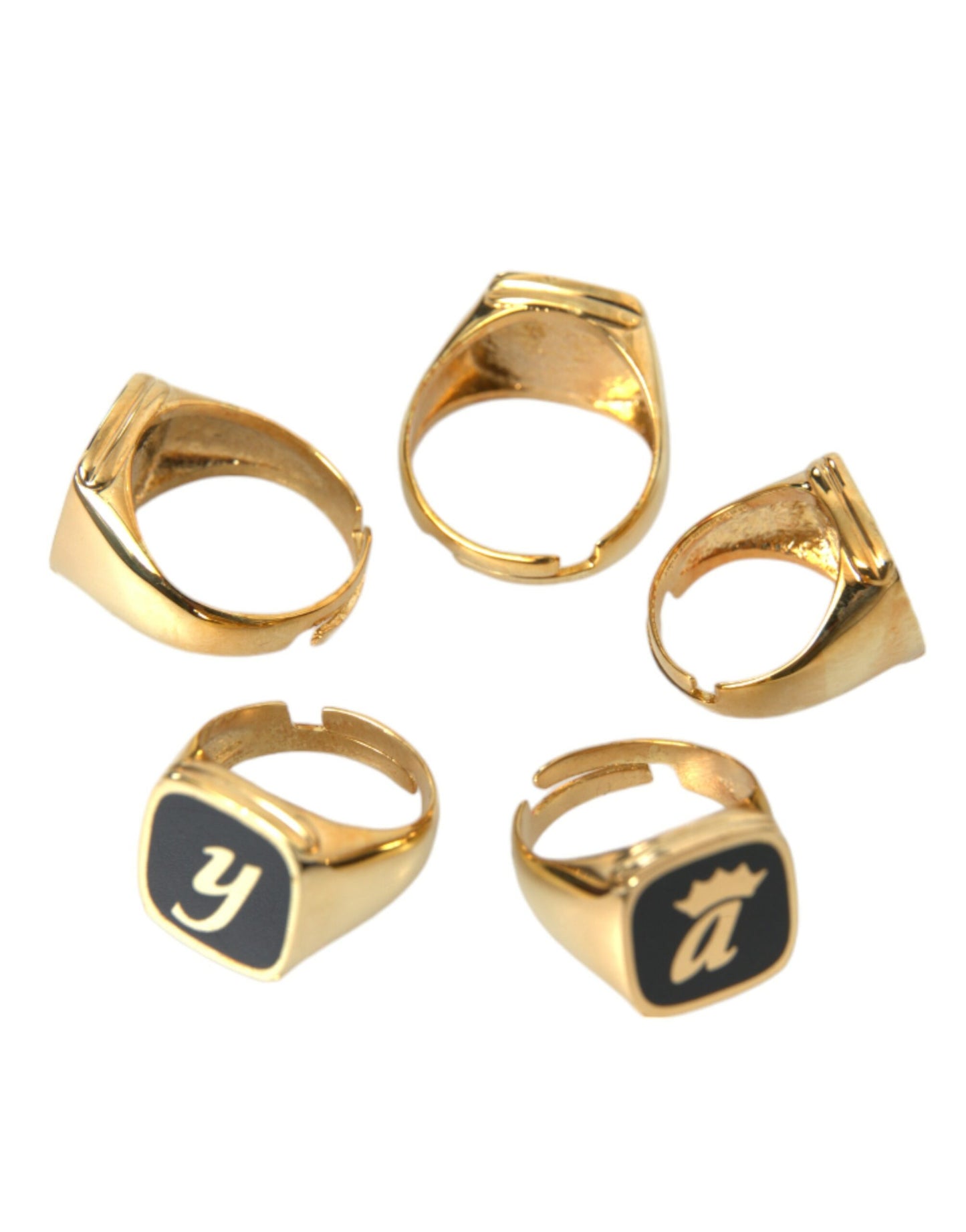 Dolce & Gabbana Goldmessing ROYAL Emaille Set mit 5 Ringen