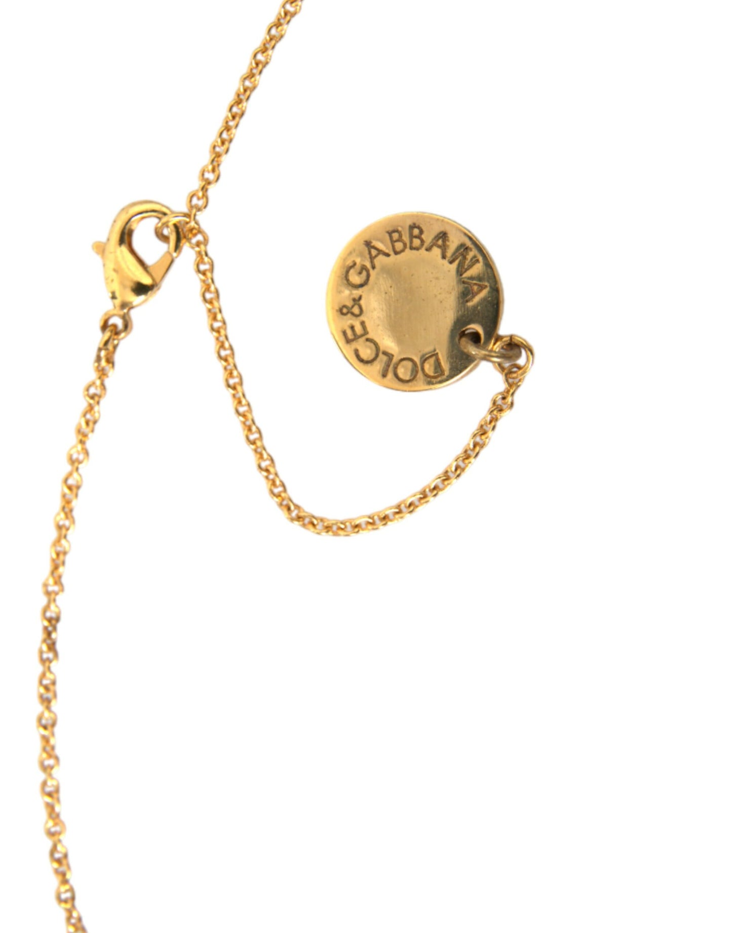 Dolce & Gabbana Halskette mit Hundeherzanhänger aus goldenem Messing