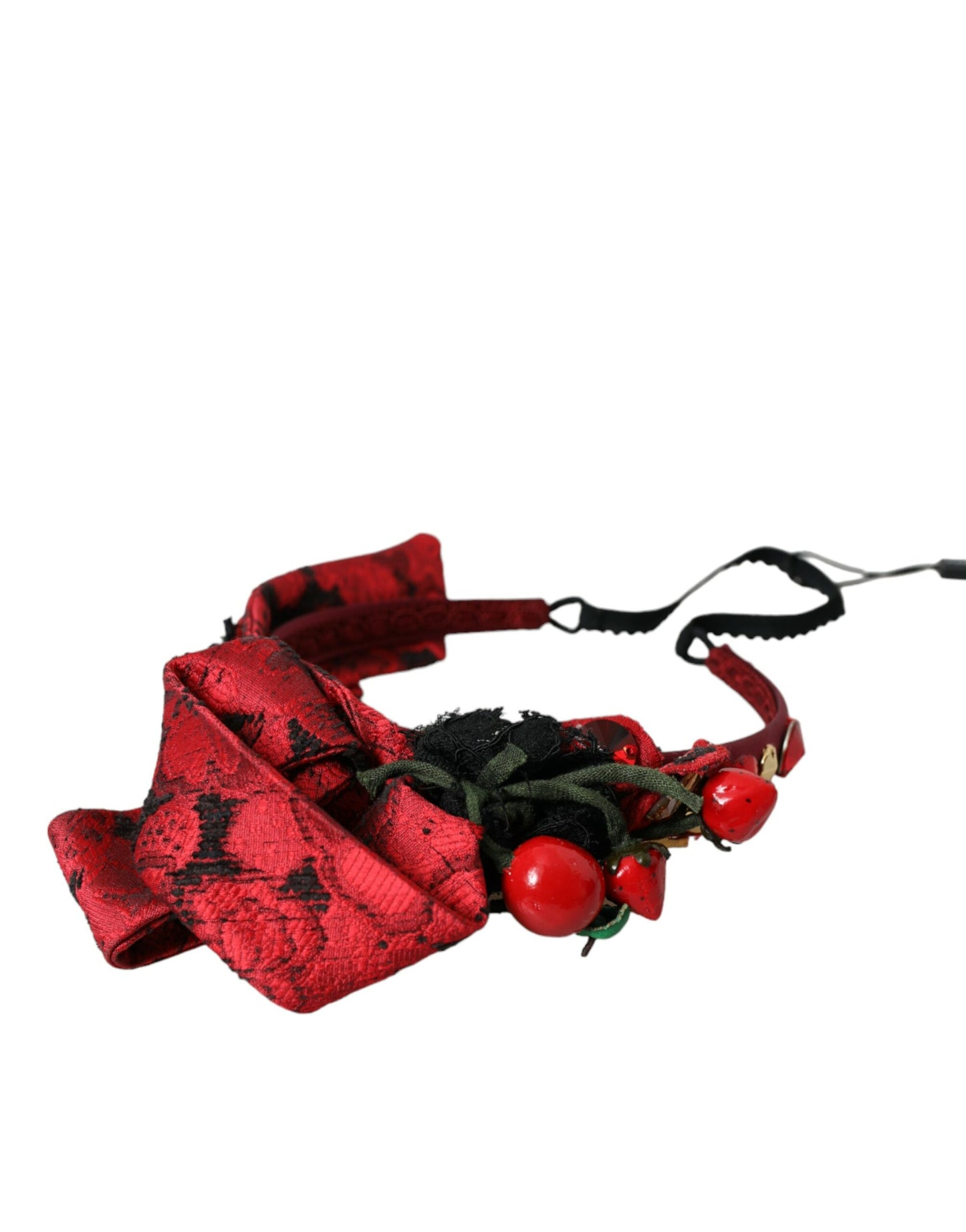 Dolce & Gabbana Red Cherry Sicily Verziertes Damen Haarband Diadem