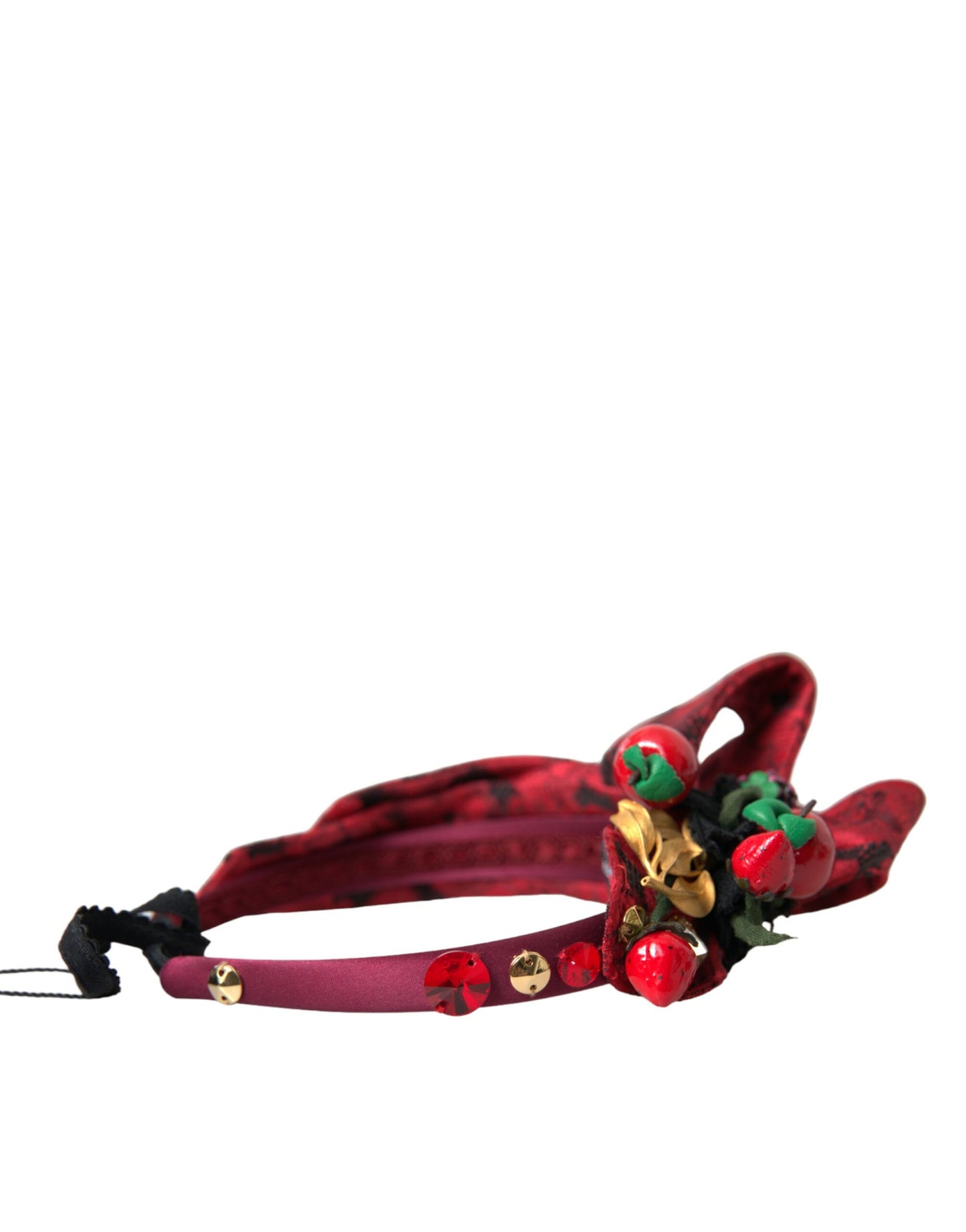 Dolce & Gabbana Red Cherry Sicily Verziertes Damen Haarband Diadem