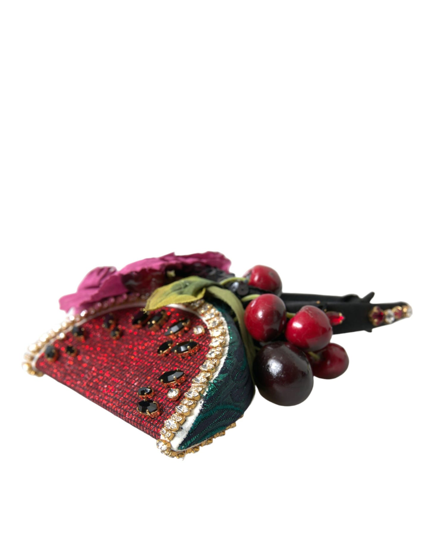Dolce & Gabbana Rotes Wassermelonen-Kirsch-Kristall-Haarband Statement-Diadem