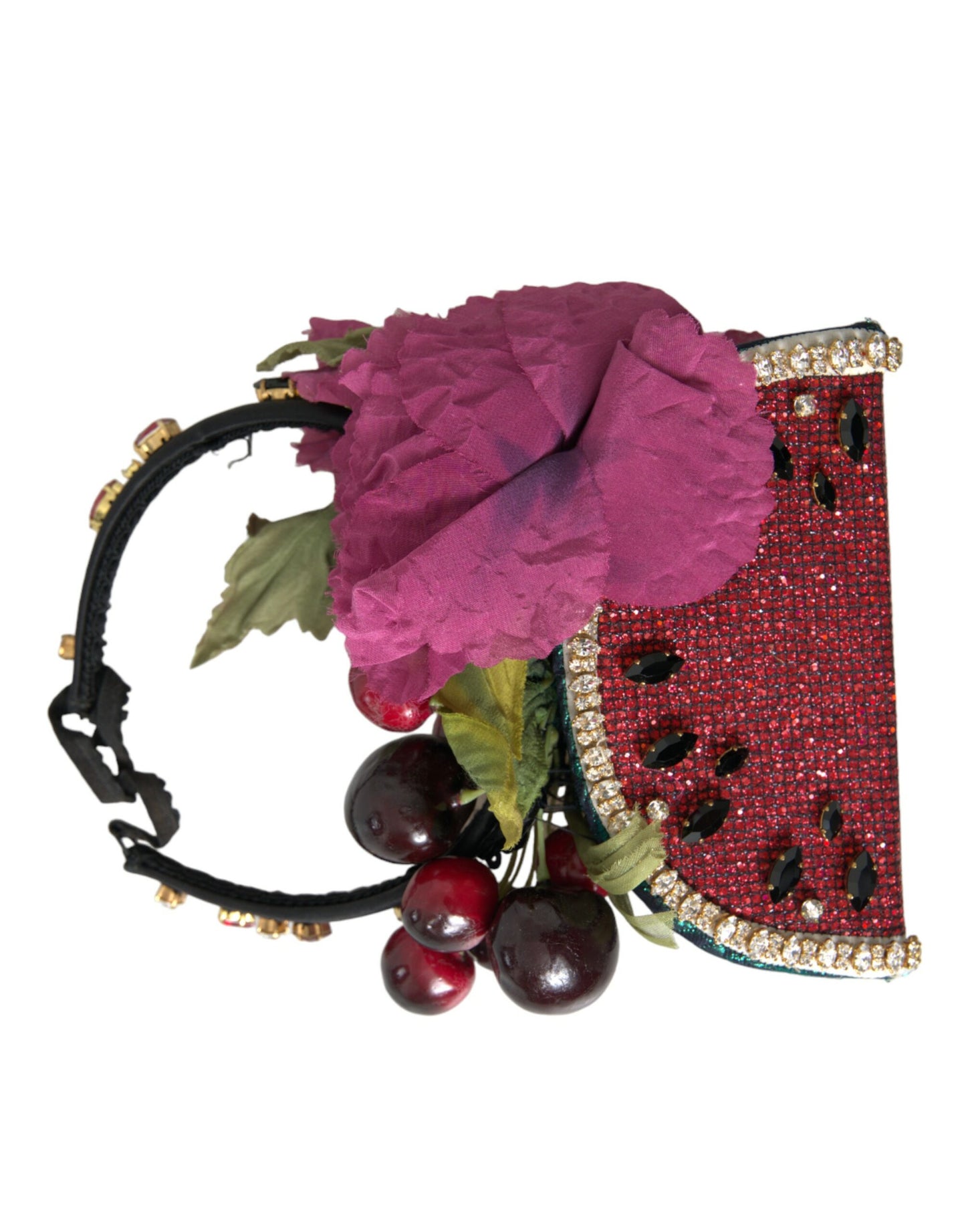Dolce & Gabbana Rotes Wassermelonen-Kirsch-Kristall-Haarband Statement-Diadem
