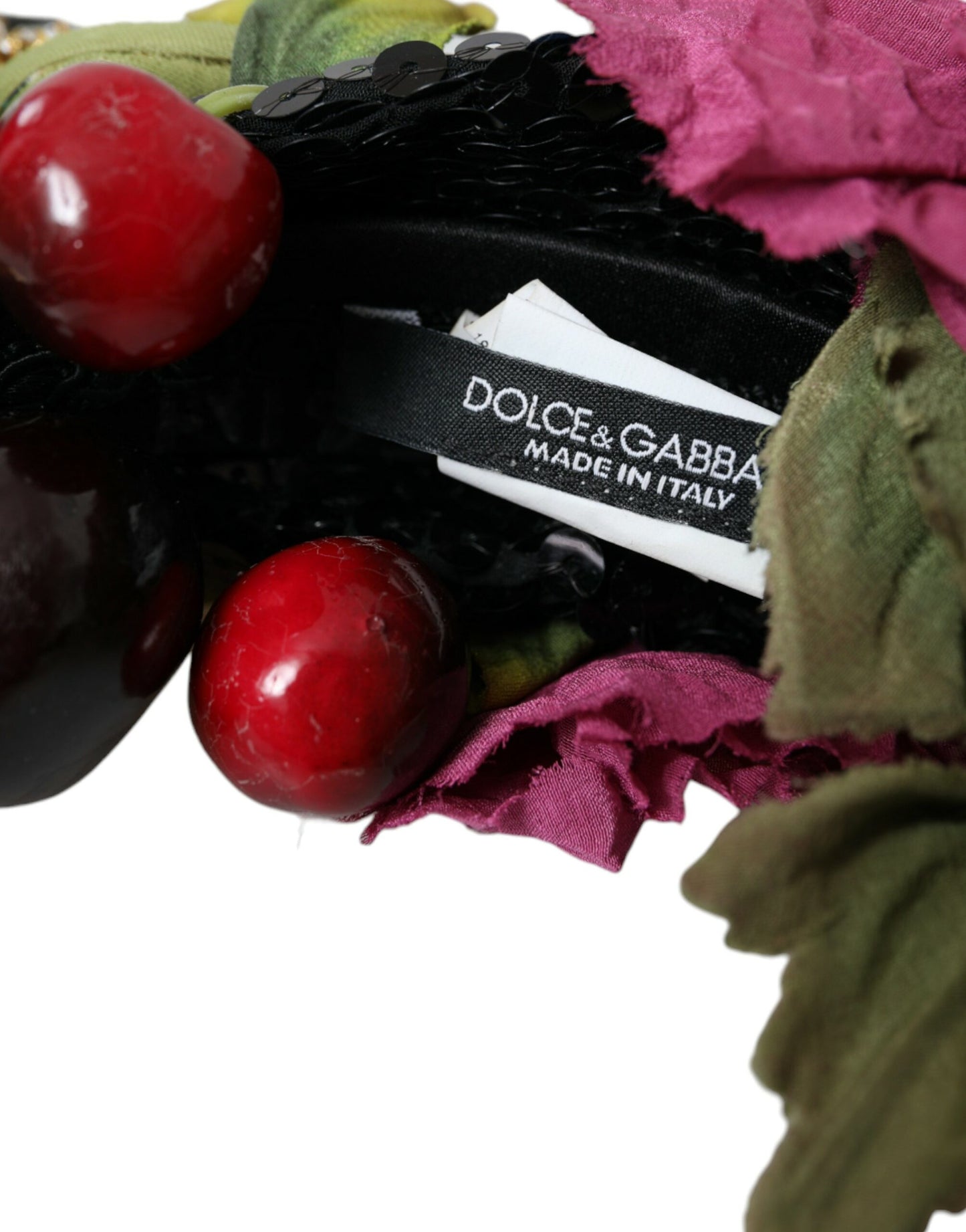 Dolce & Gabbana Rotes Wassermelonen-Kirsch-Kristall-Haarband Statement-Diadem