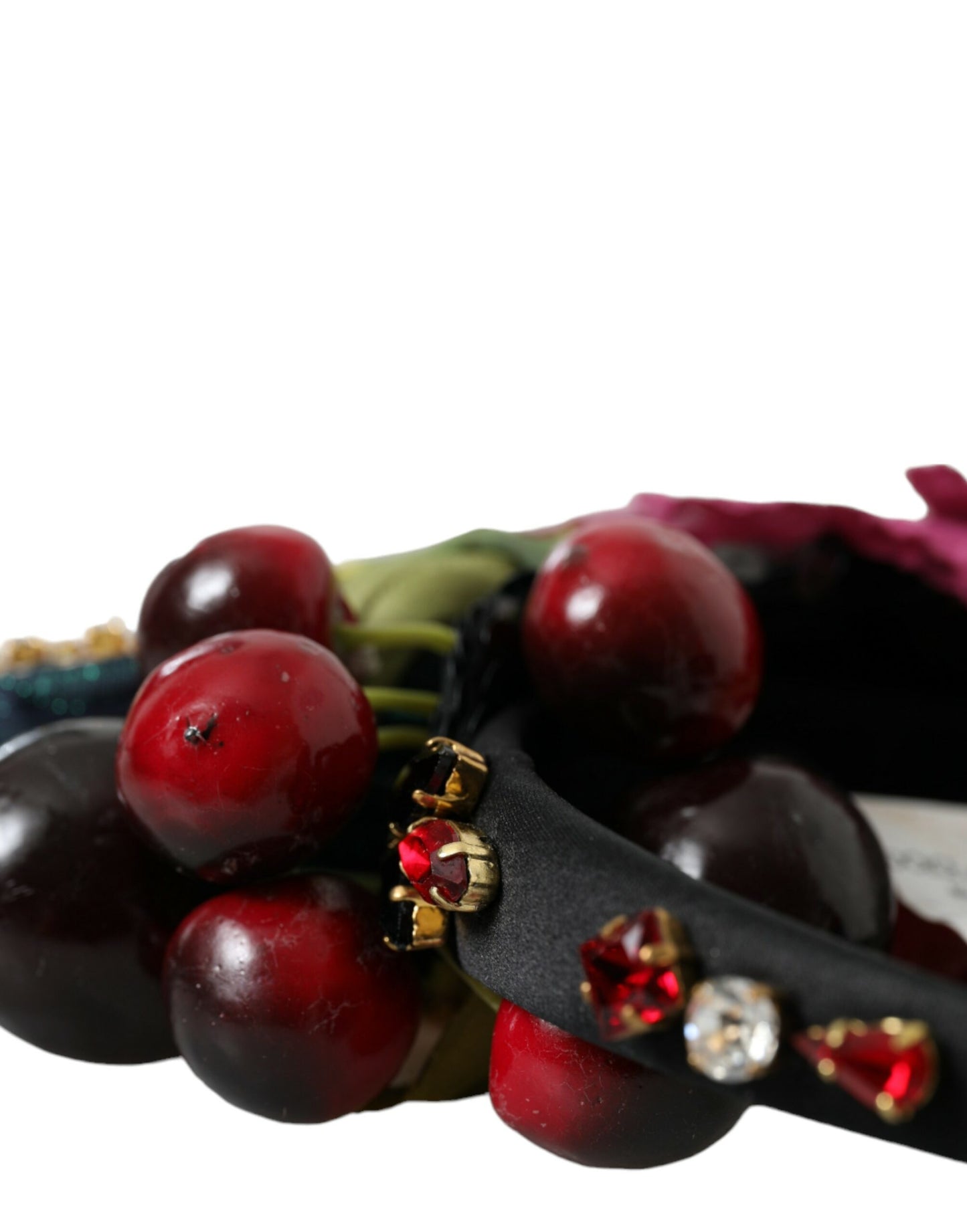 Dolce & Gabbana Rotes Wassermelonen-Kirsch-Kristall-Haarband Statement-Diadem