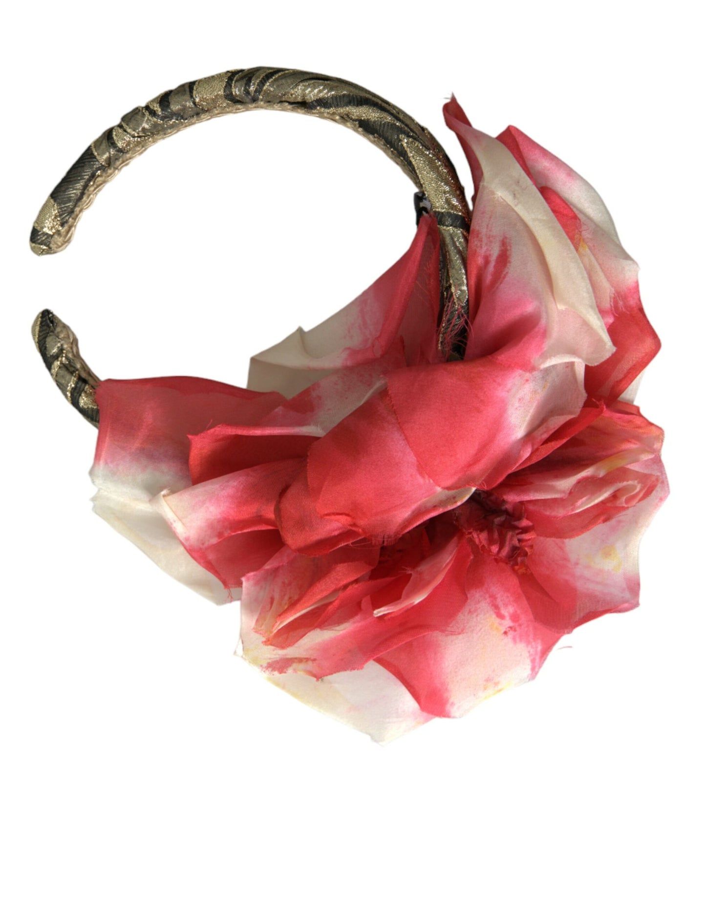 Dolce & Gabbana Multicolor Floral Applique Seide Damen Stirnband Diadem