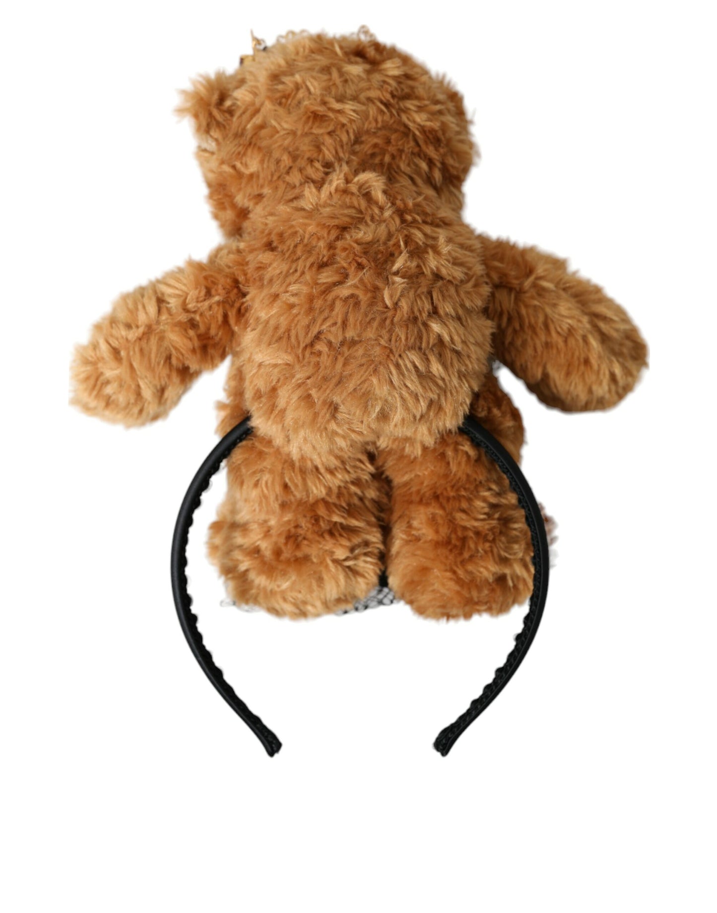 Dolce & Gabbana Brauner Teddybär Gold Kristall Krone Haarband Diadem