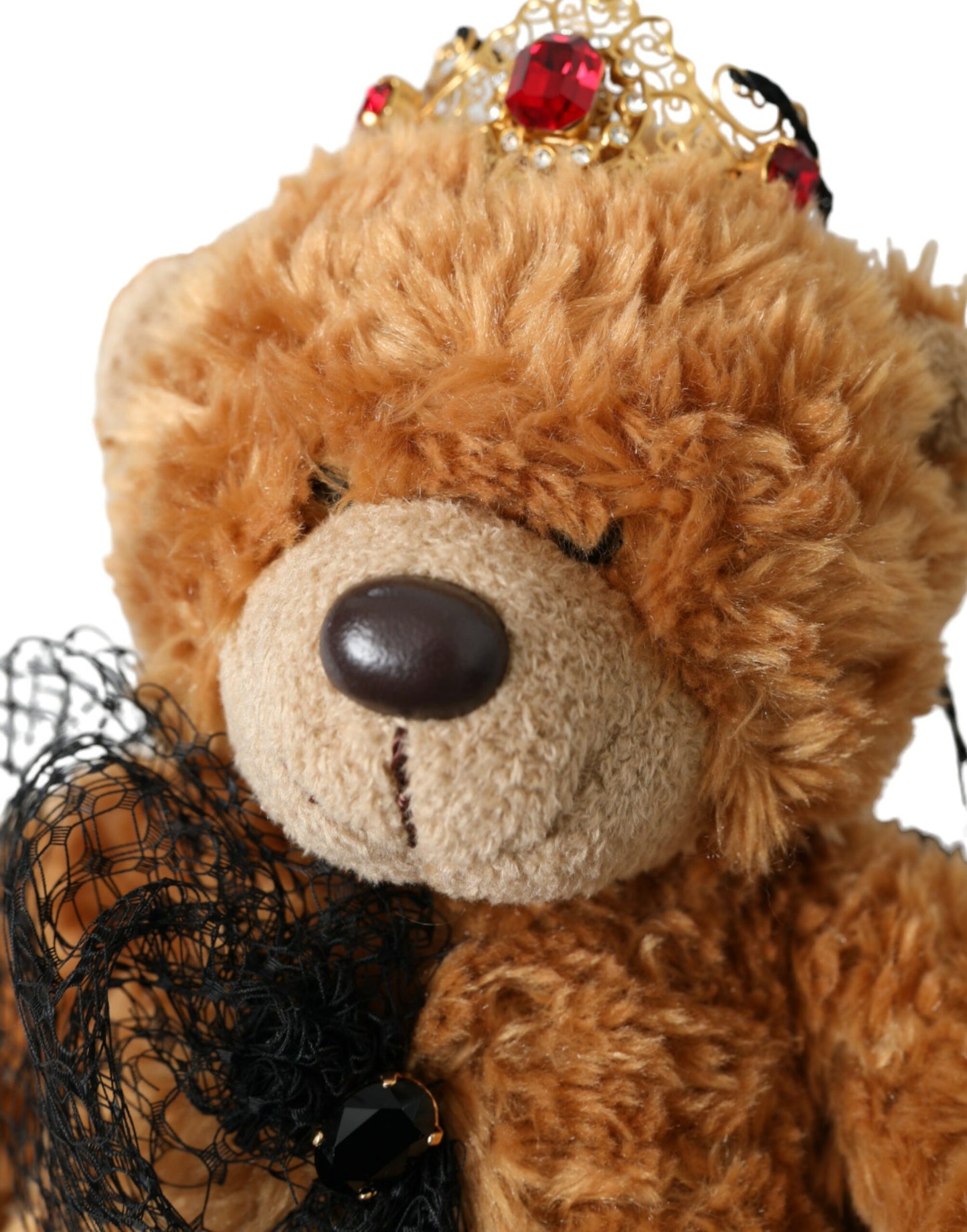 Dolce & Gabbana Brauner Teddybär Gold Kristall Krone Haarband Diadem