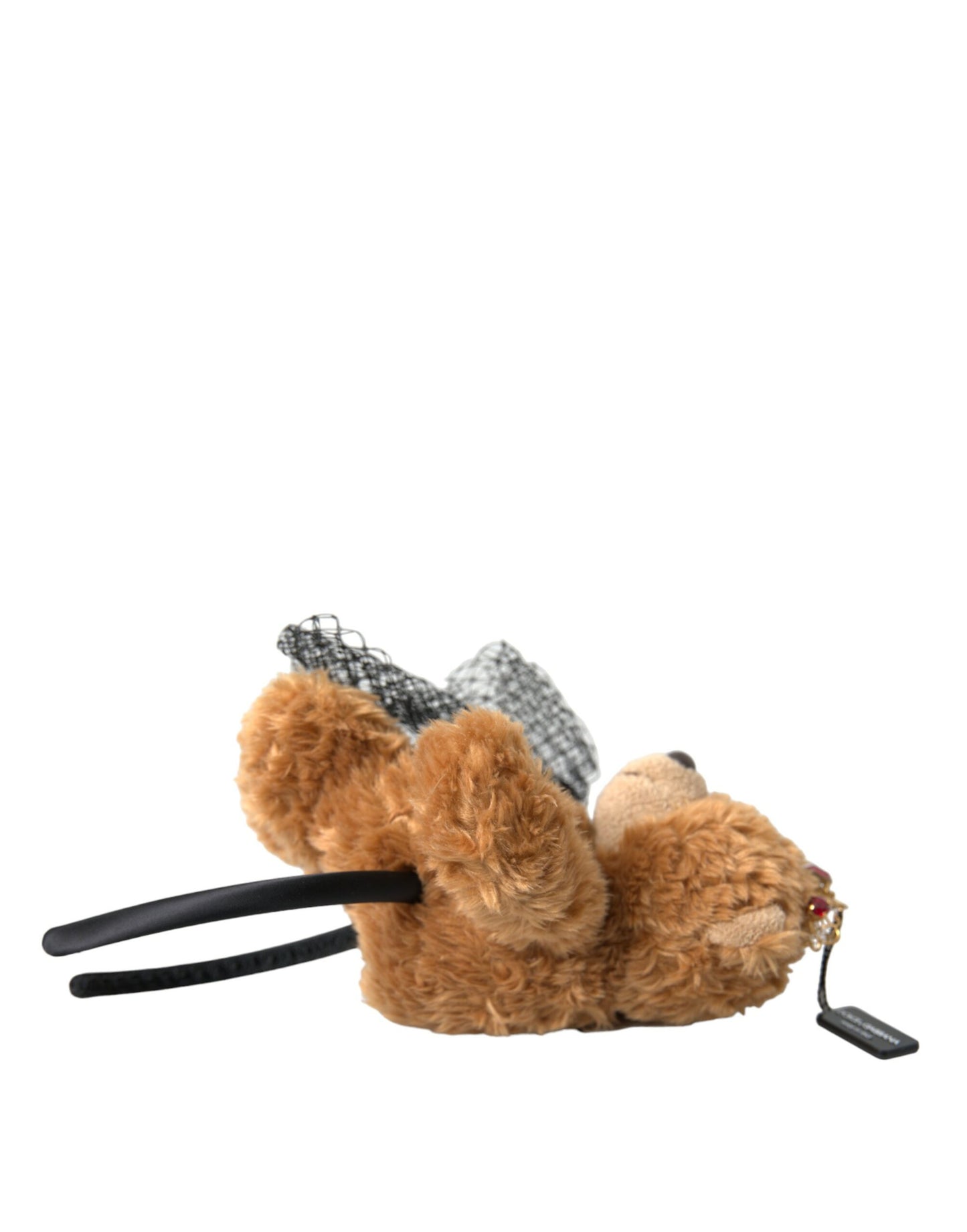 Dolce & Gabbana Brauner Teddybär Gold Kristall Krone Haarband Diadem