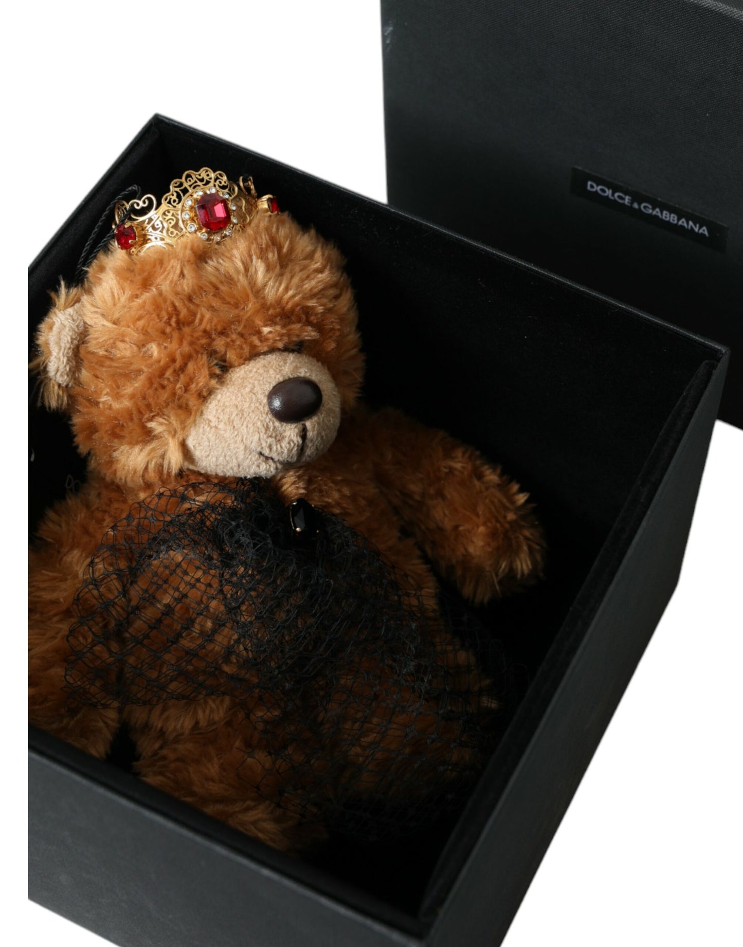 Dolce & Gabbana Brauner Teddybär Gold Kristall Krone Haarband Diadem