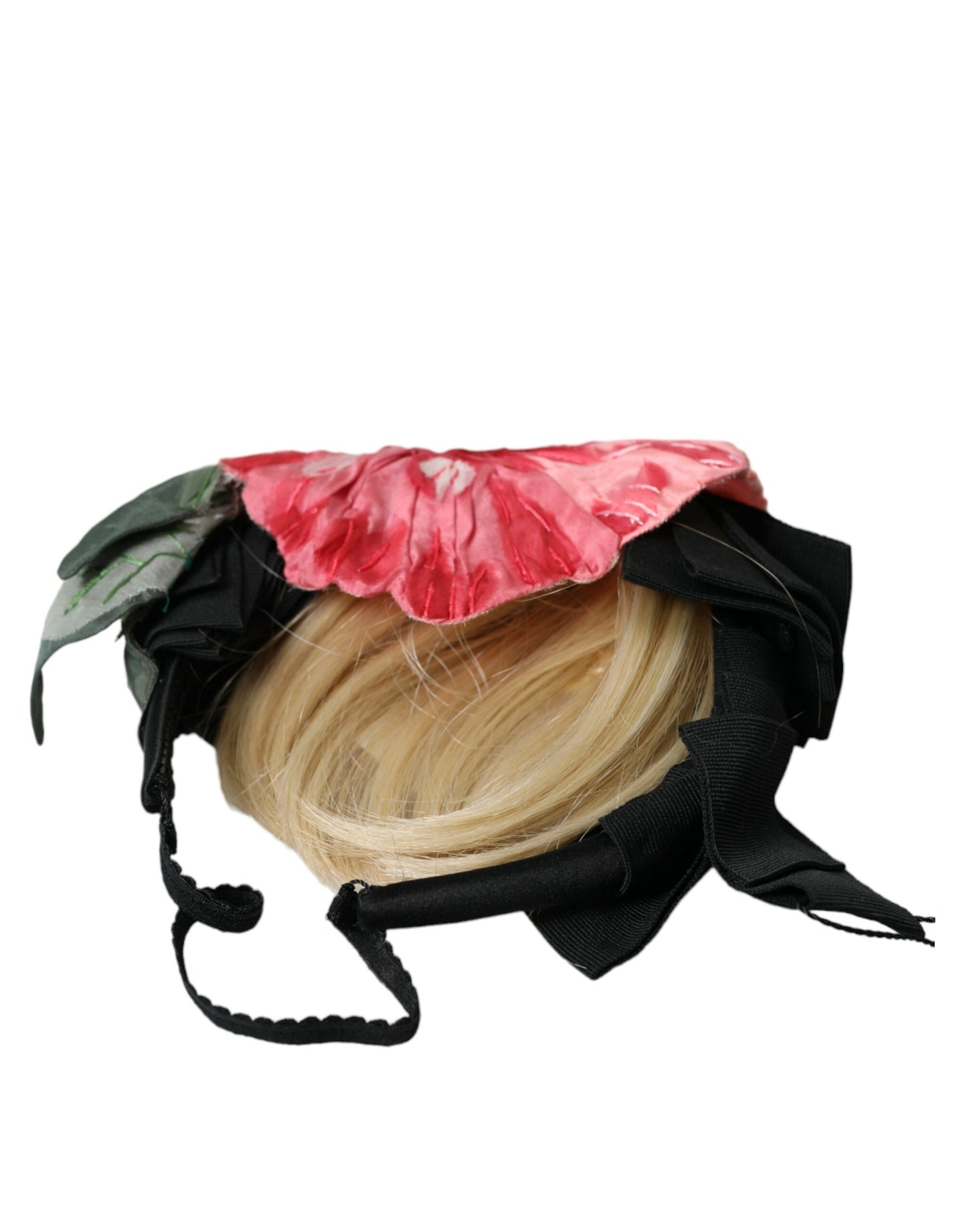 Dolce & Gabbana Schwarze Viskose Weißes Haar Parrucchiera Stirnband Diadem
