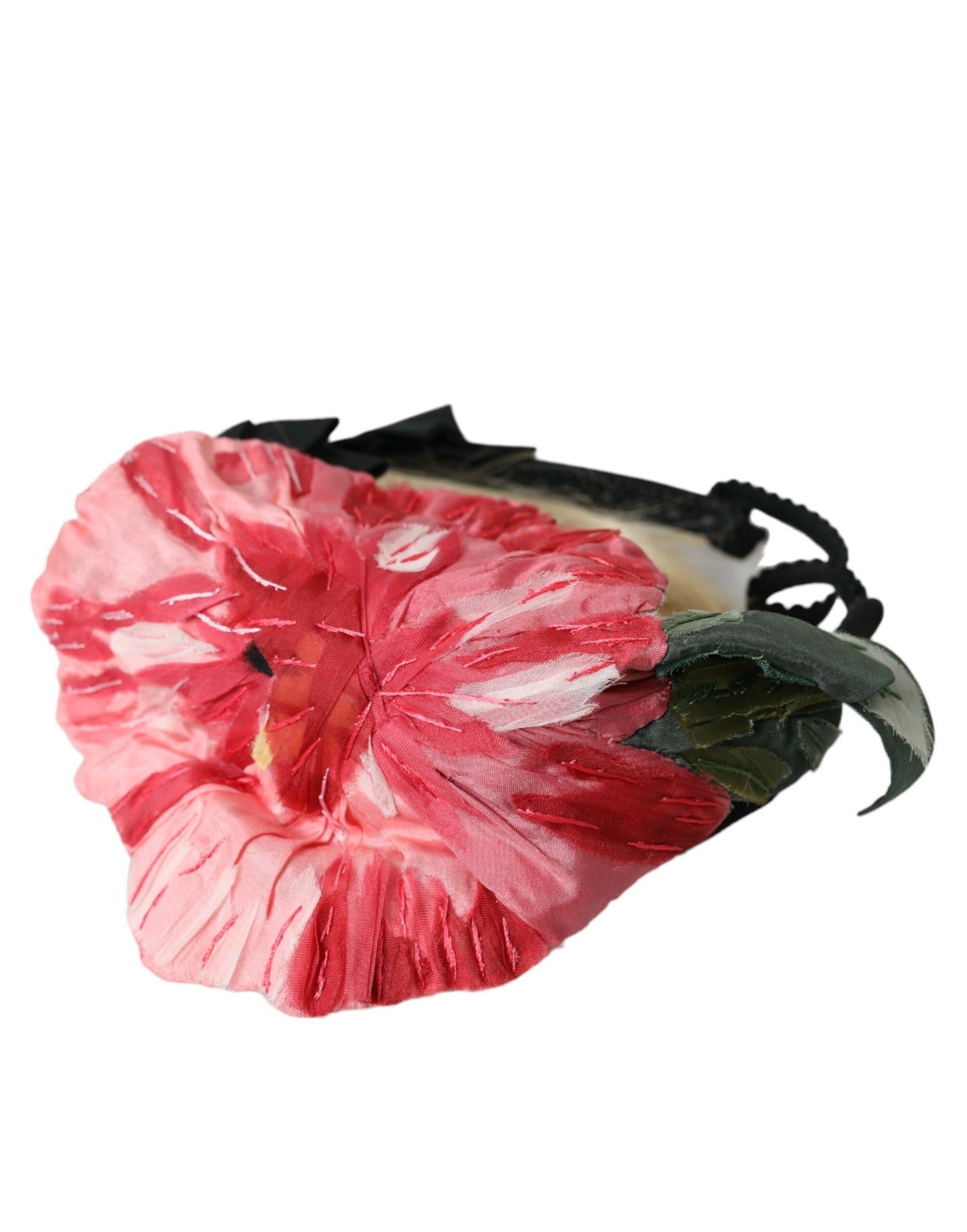 Dolce & Gabbana Schwarze Viskose Weißes Haar Parrucchiera Stirnband Diadem