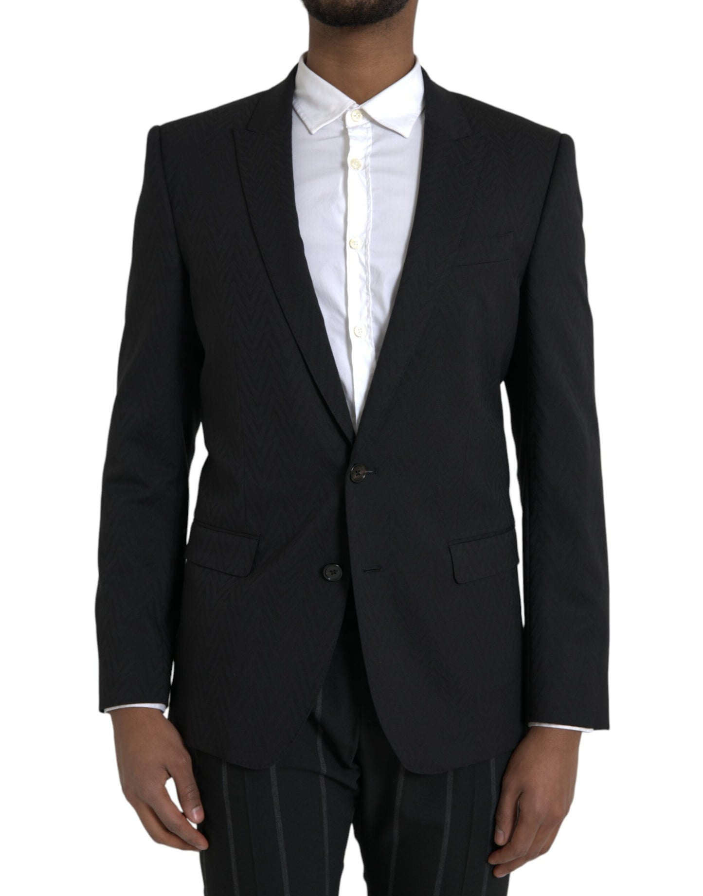 Dolce & Gabbana Schwarzer MARTINI Slim Fit Jacke Mantel Blazer
