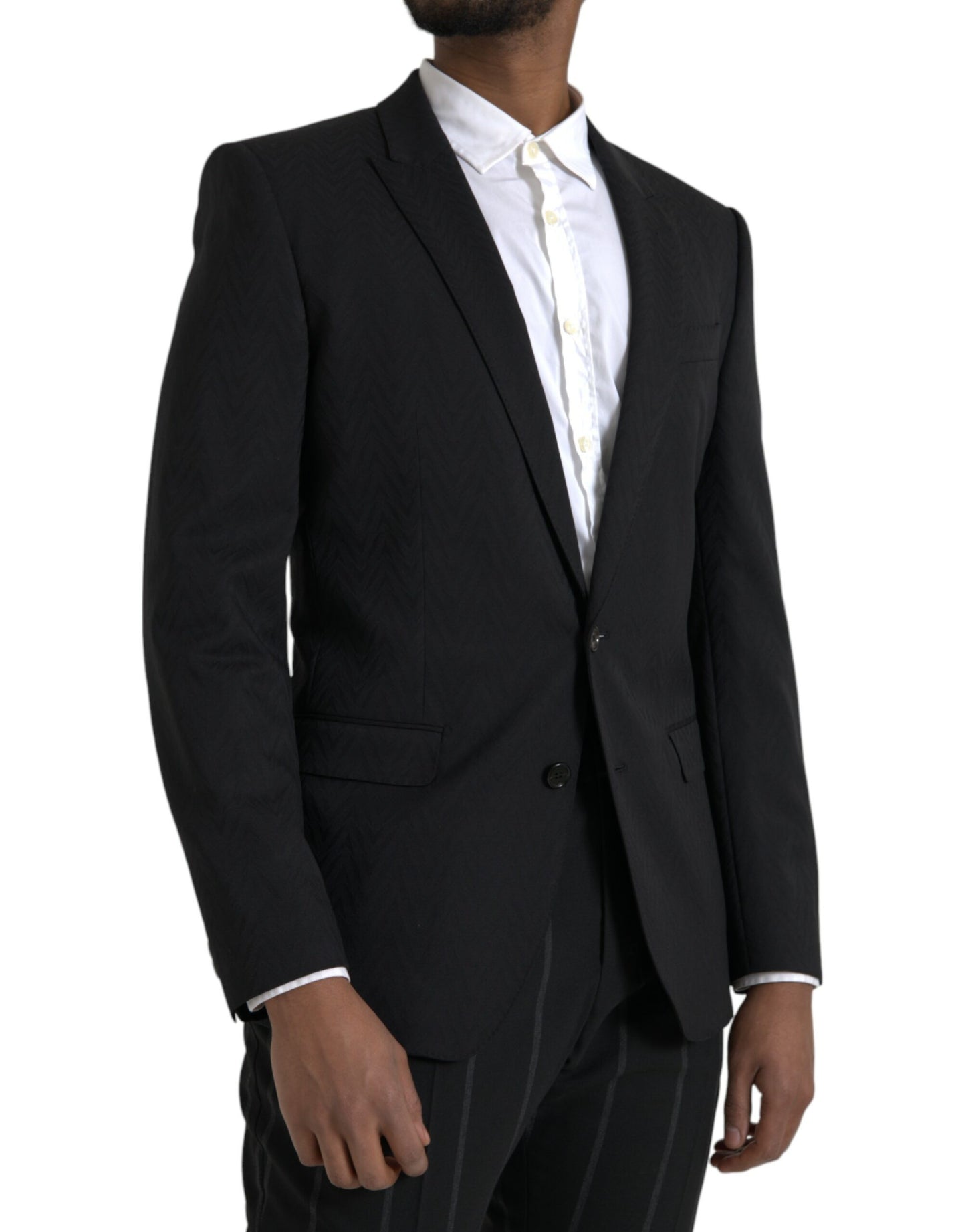 Dolce & Gabbana Schwarzer MARTINI Slim Fit Jacke Mantel Blazer
