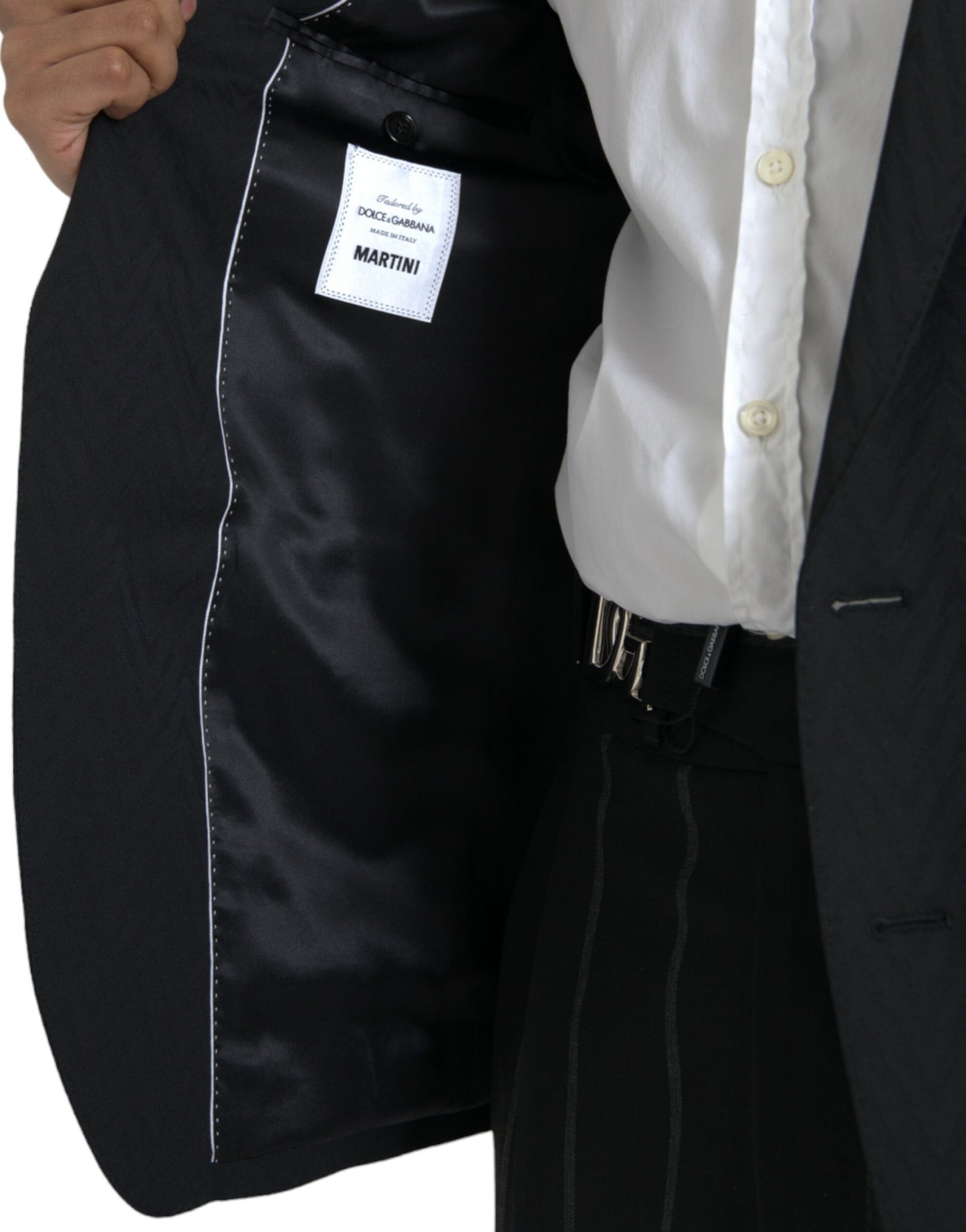 Dolce & Gabbana Schwarzer MARTINI Slim Fit Jacke Mantel Blazer