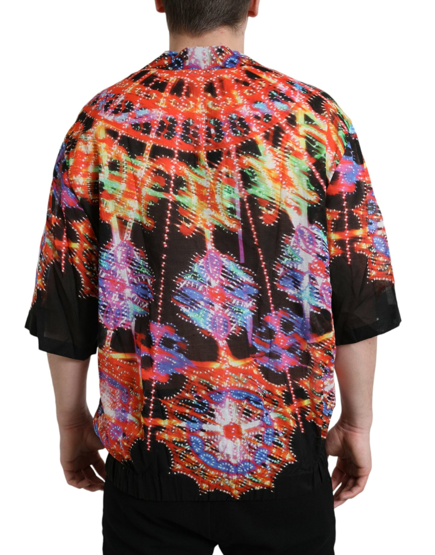 Mehrfarbiges Baumwoll-T-Shirt mit Luminarie-Print von Dolce & Gabbana