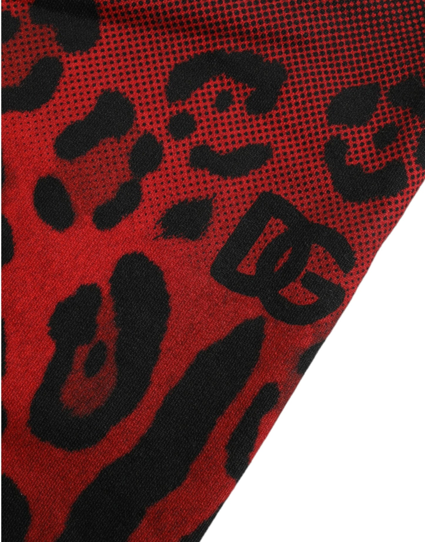 Dolce & Gabbana – Rote Bermudashorts aus Baumwolle mit Leopardenmuster