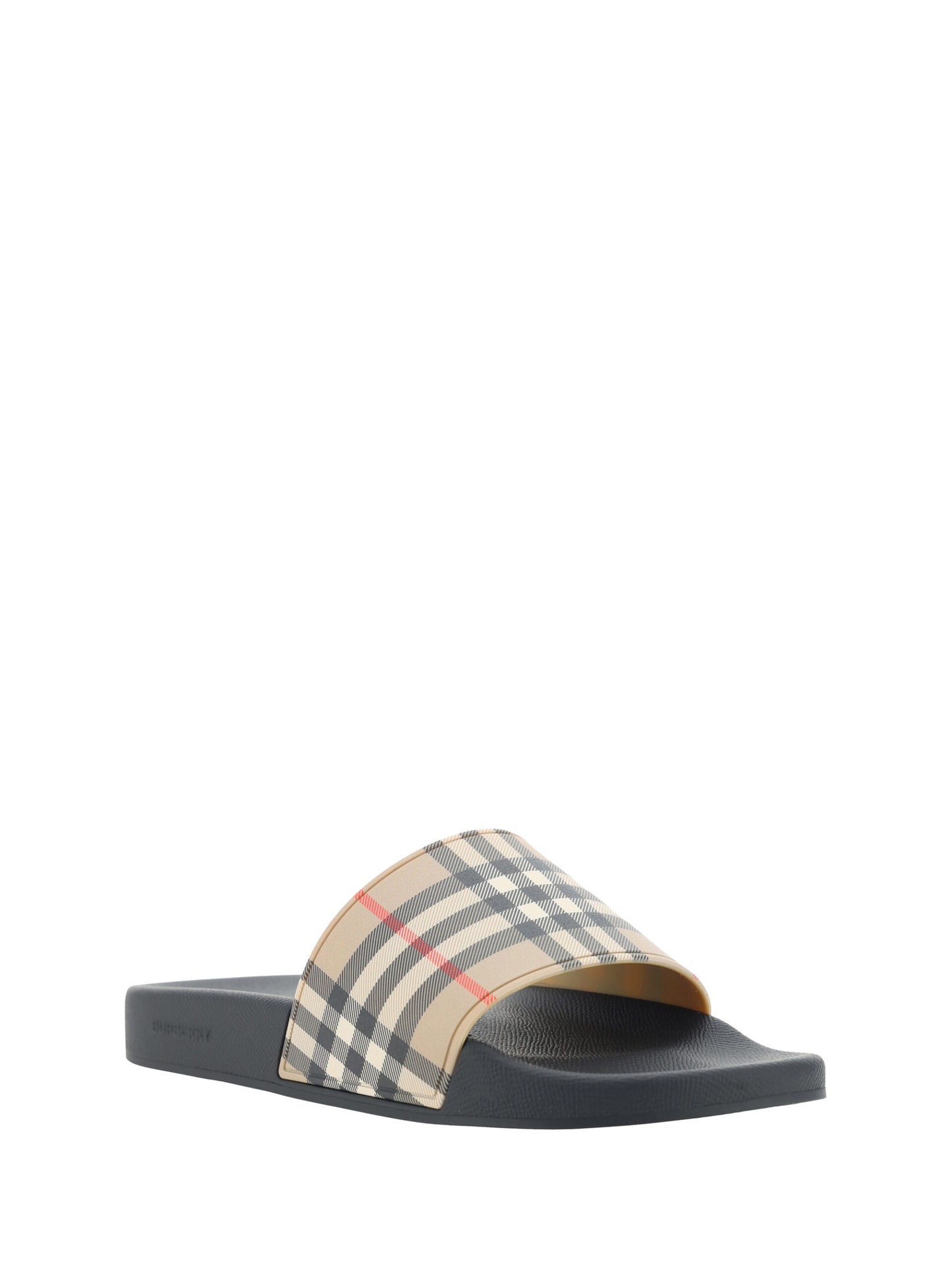 Burberry – Braune Slides-Sandalen aus Gummi