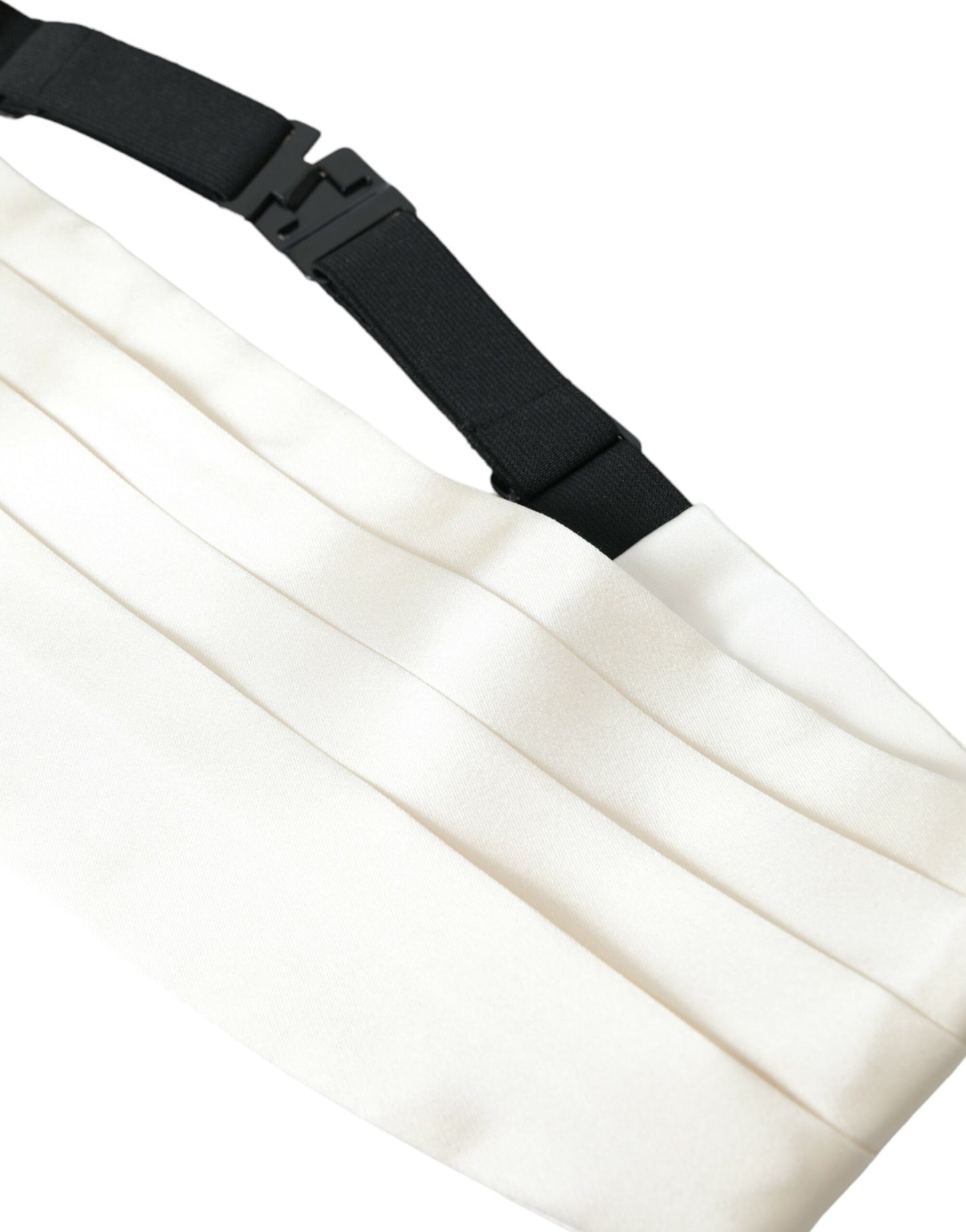 Dolce & Gabbana Weißer Herren-Kummerbund mit breitem Seidengürtel