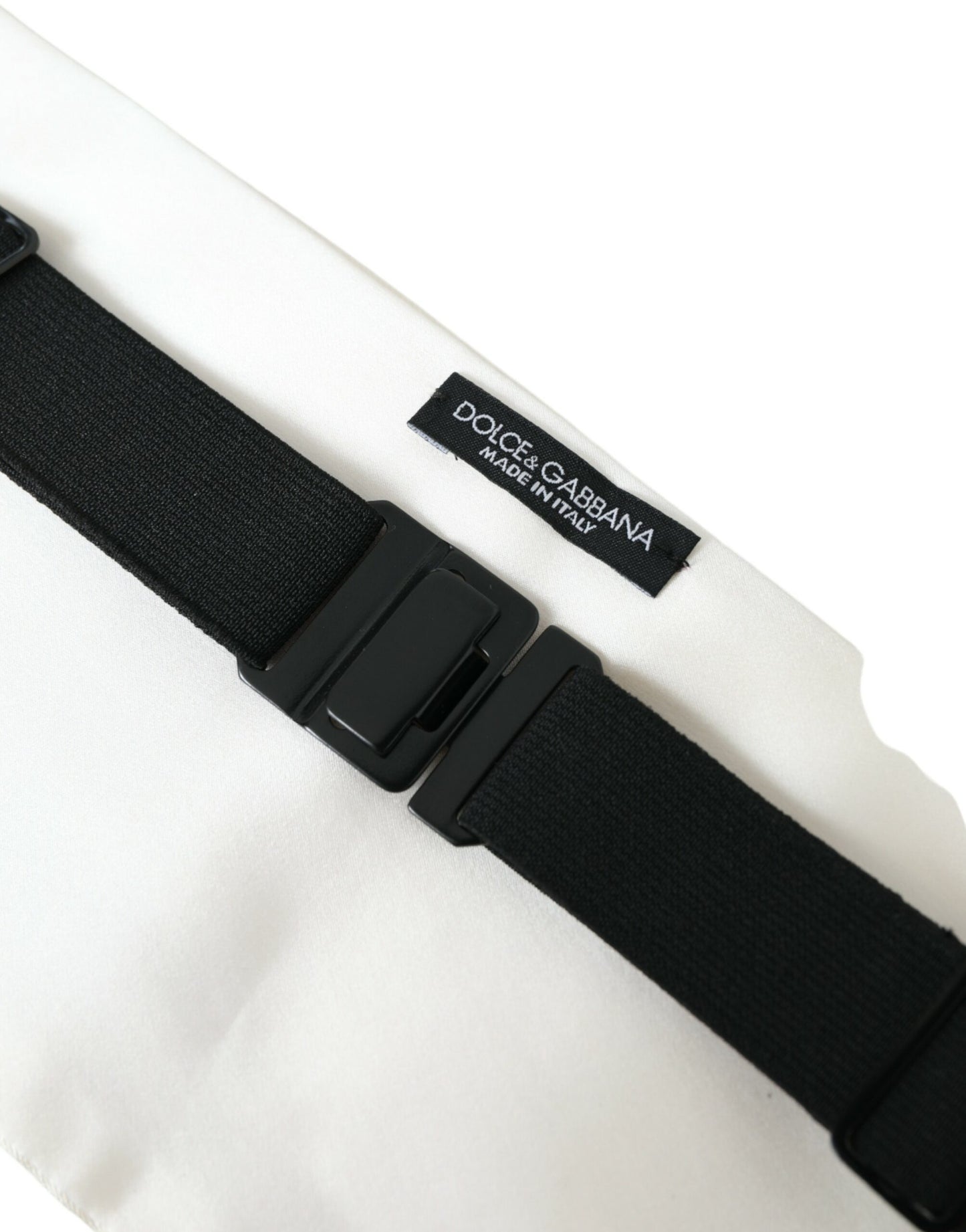 Dolce & Gabbana Weißer Herren-Kummerbund mit breitem Seidengürtel