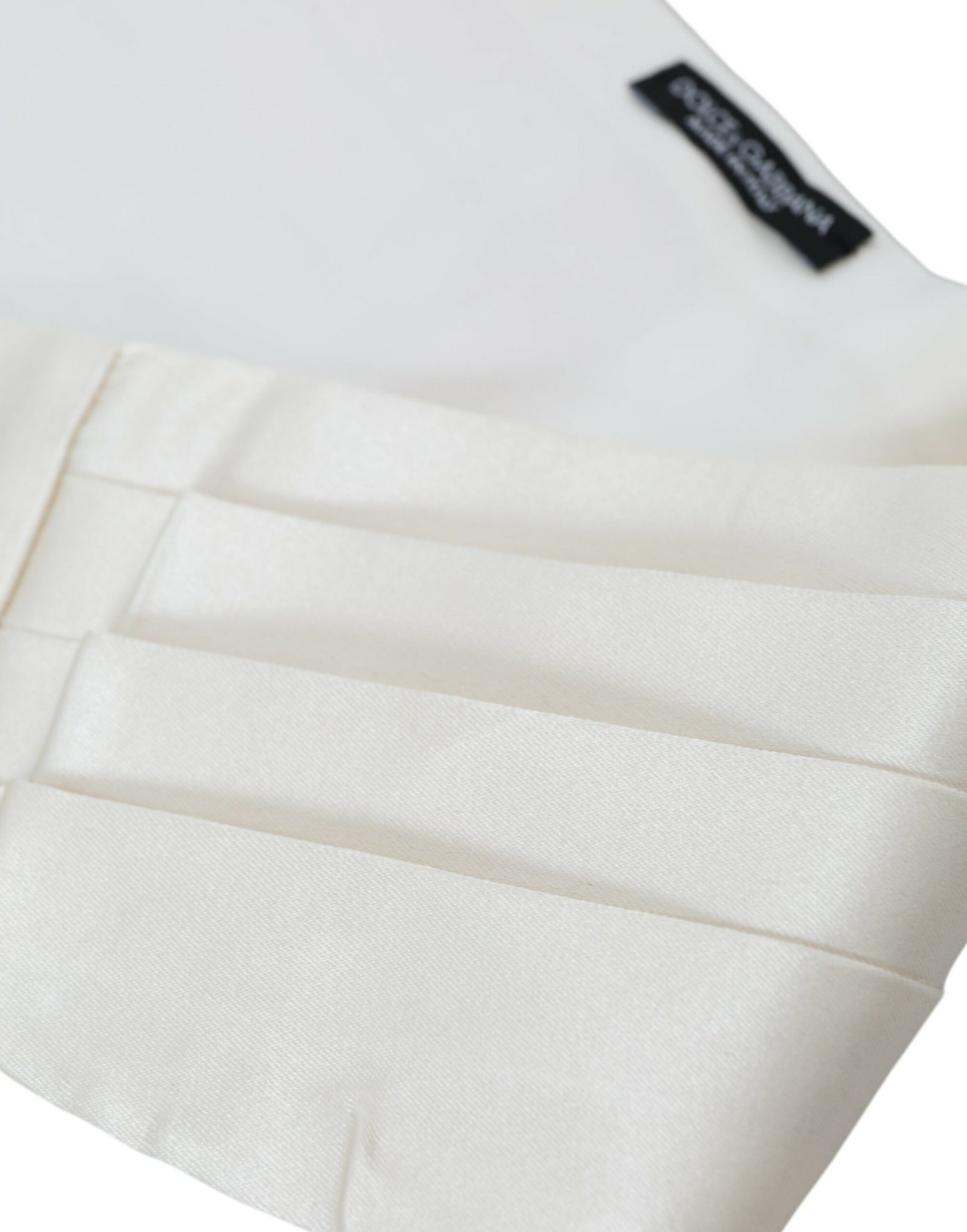 Dolce & Gabbana Weißer Herren-Kummerbund mit breitem Seidengürtel