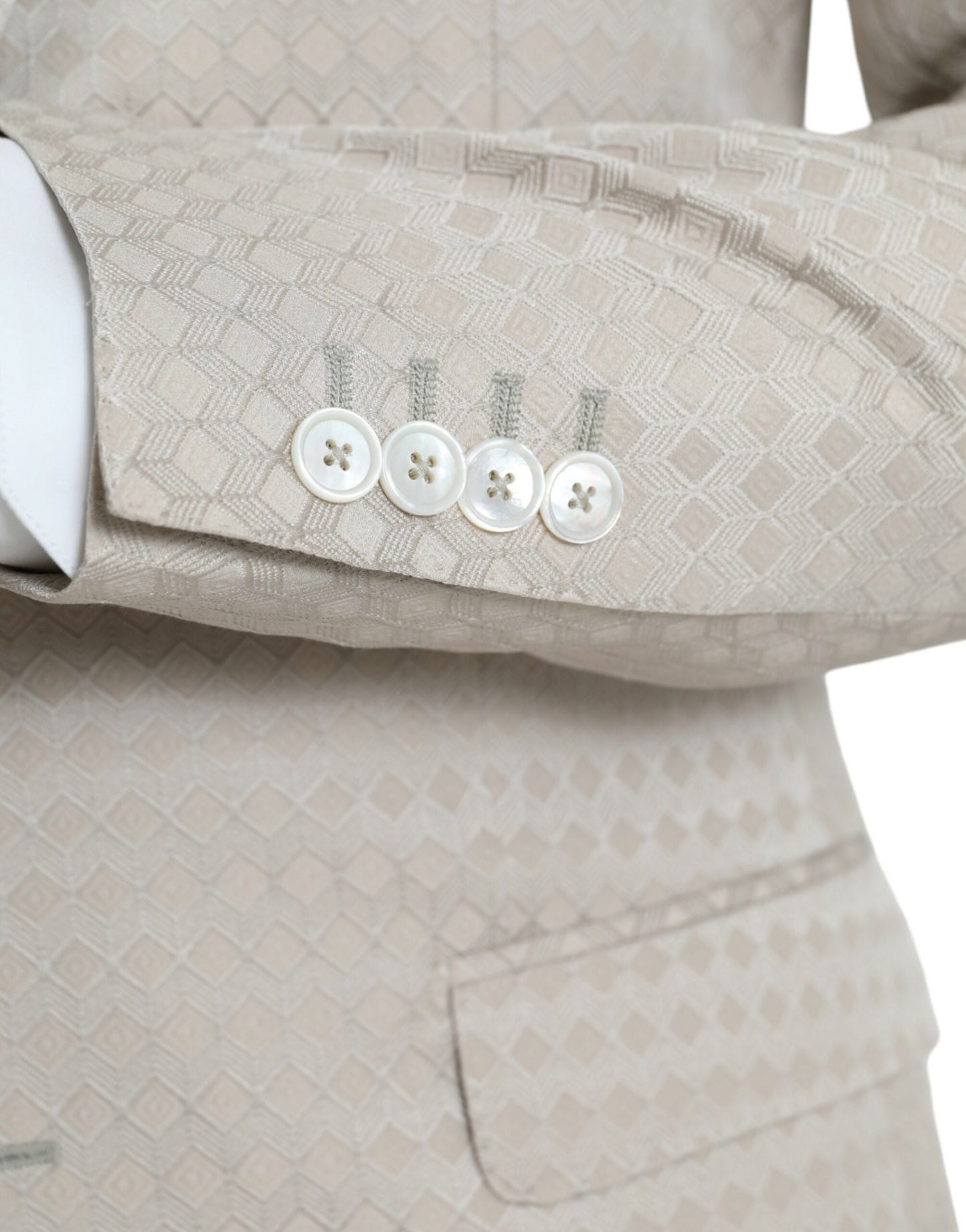 Dolce & Gabbana Beige MARTINI Einreihiger Mantelblazer