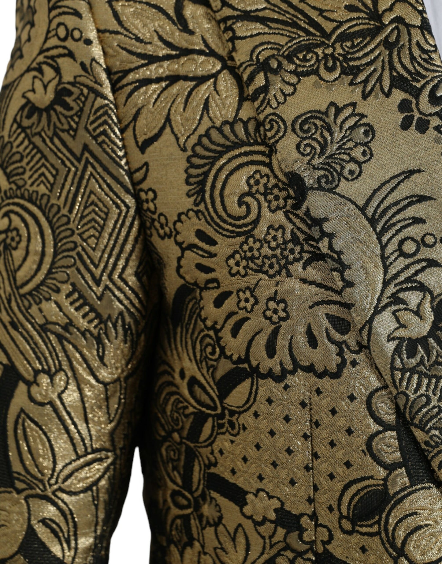Dolce & Gabbana Gold SICILIA Jacquard Einreihiger Mantelblazer