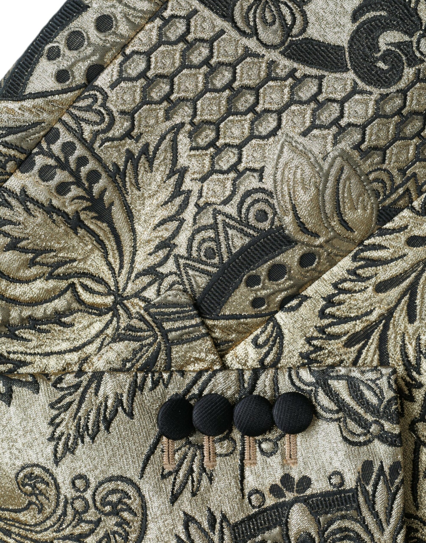 Dolce & Gabbana Gold SICILIA Jacquard Einreihiger Mantelblazer