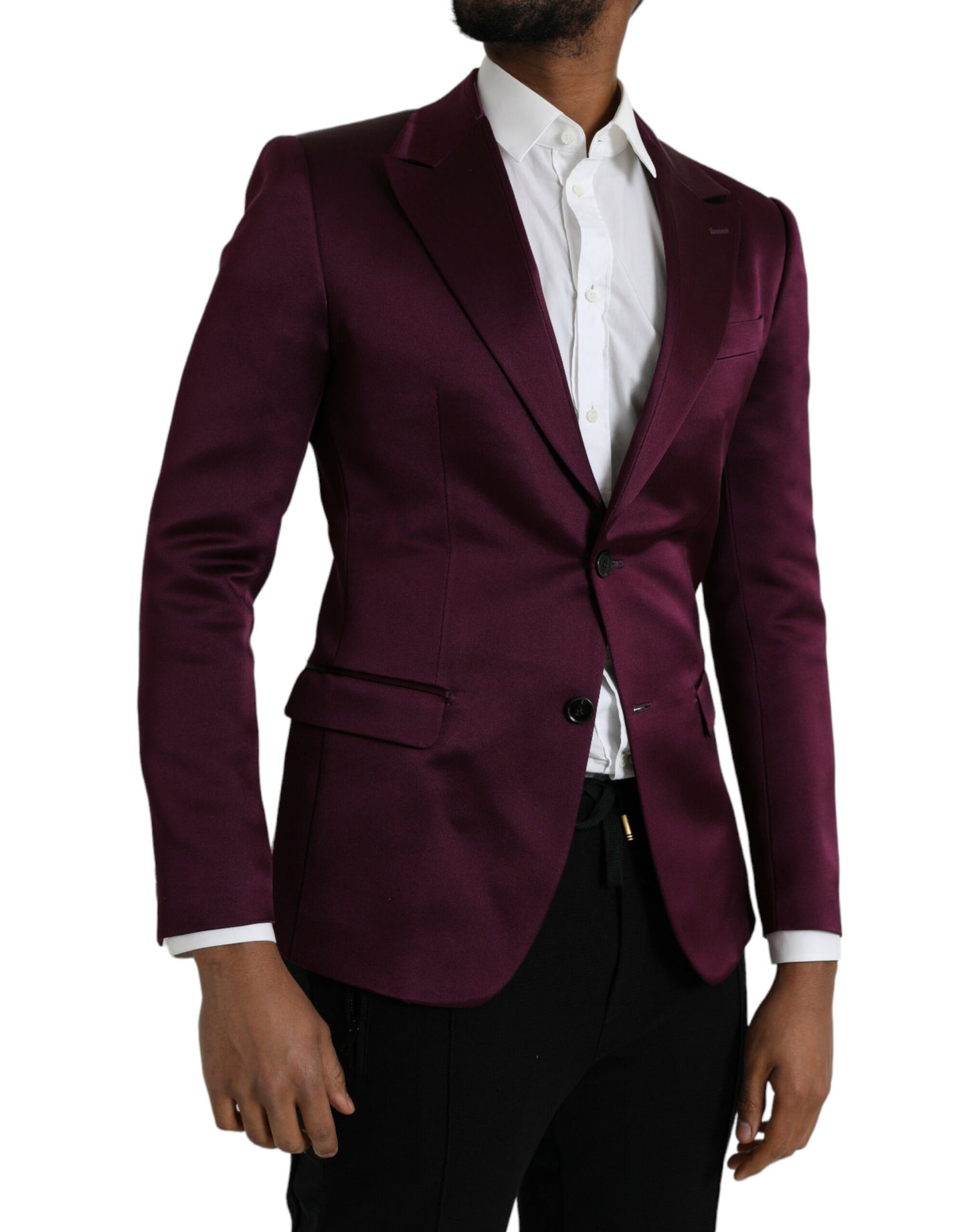 Dolce & Gabbana – Einreihiger Blazer aus kastanienbrauner Seide