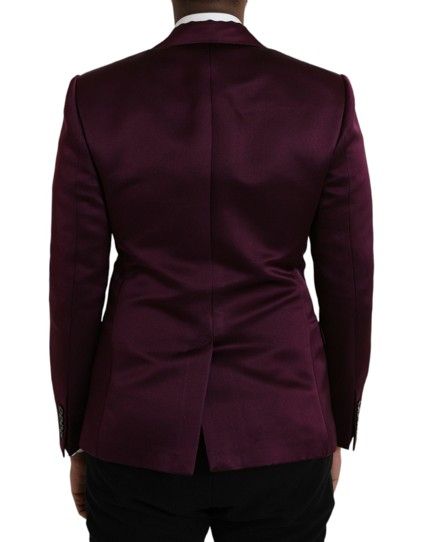 Dolce & Gabbana – Einreihiger Blazer aus kastanienbrauner Seide