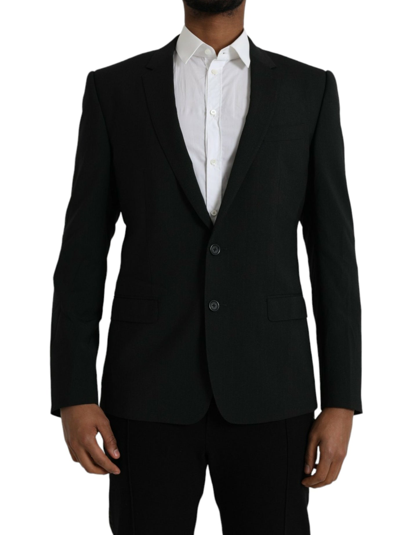 Dolce & Gabbana Blauer GOLD-Einreihiger Mantelblazer mit Kerbe